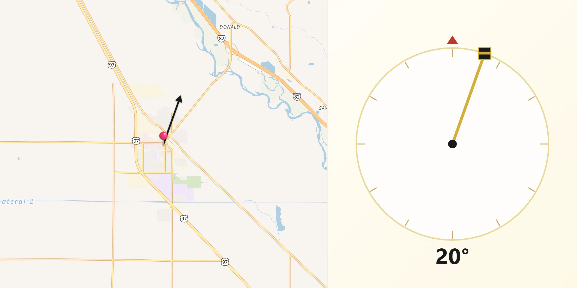 Qibla Direction from Wapato