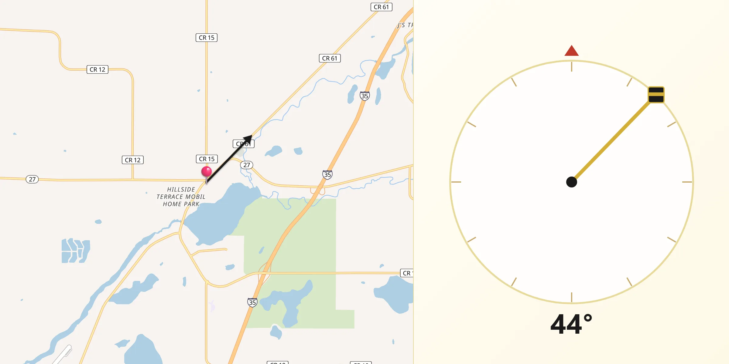 Qibla Direction from Moose Lake