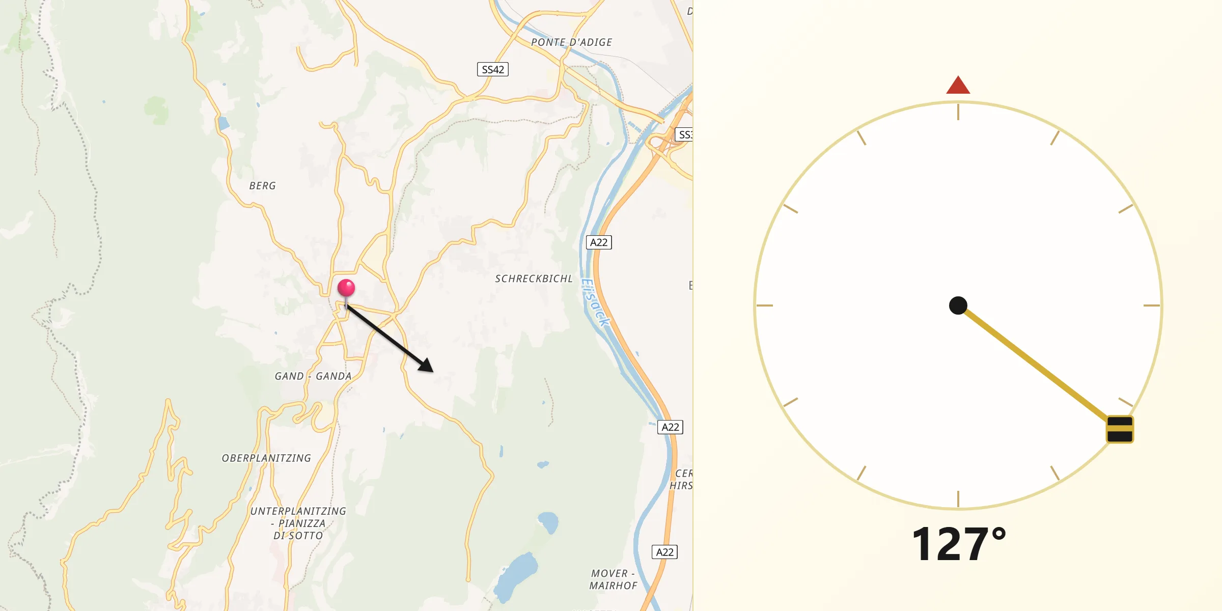 Direzione della Qibla da San Michele