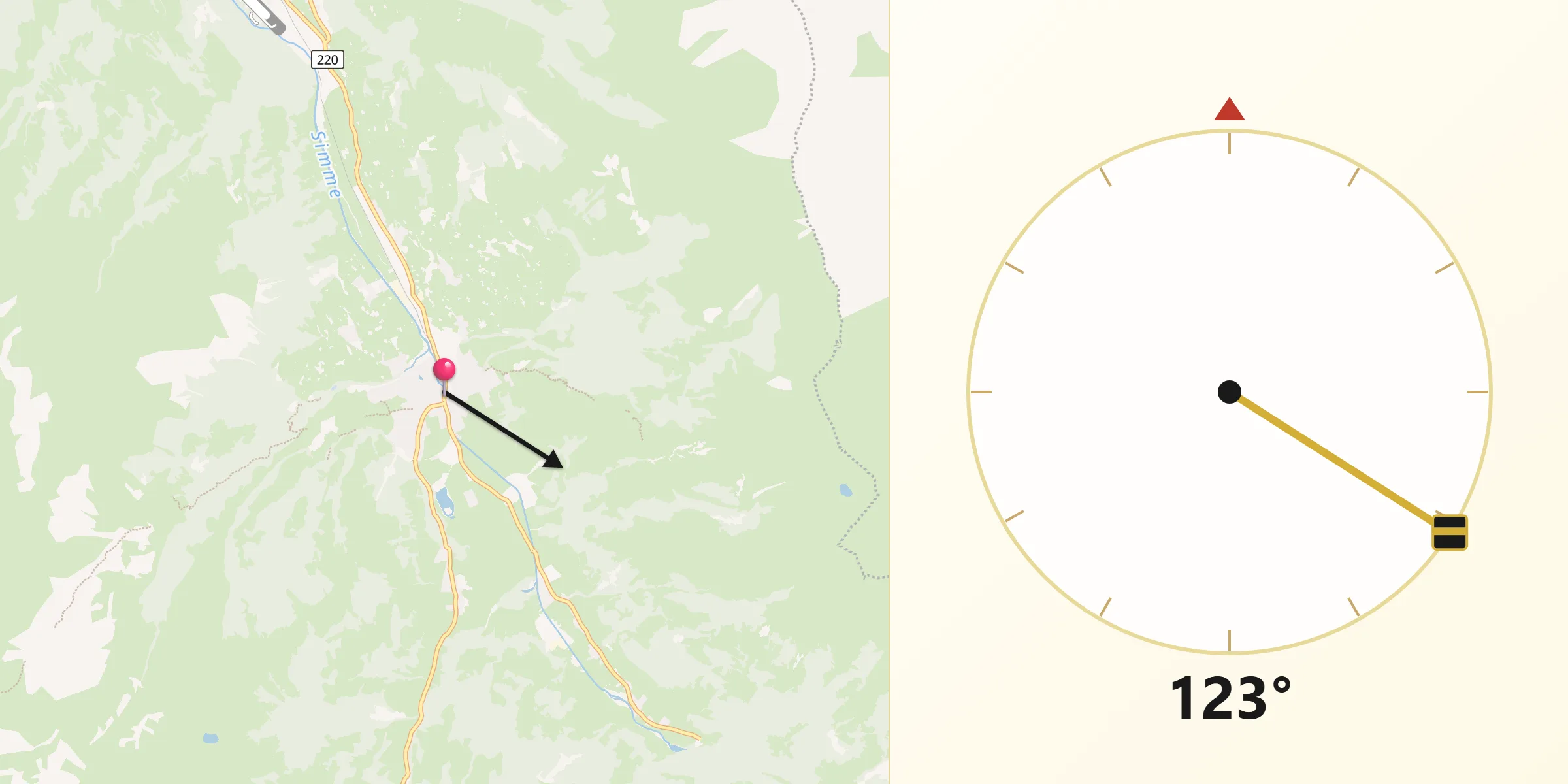 Direzione della Qibla da Lenk