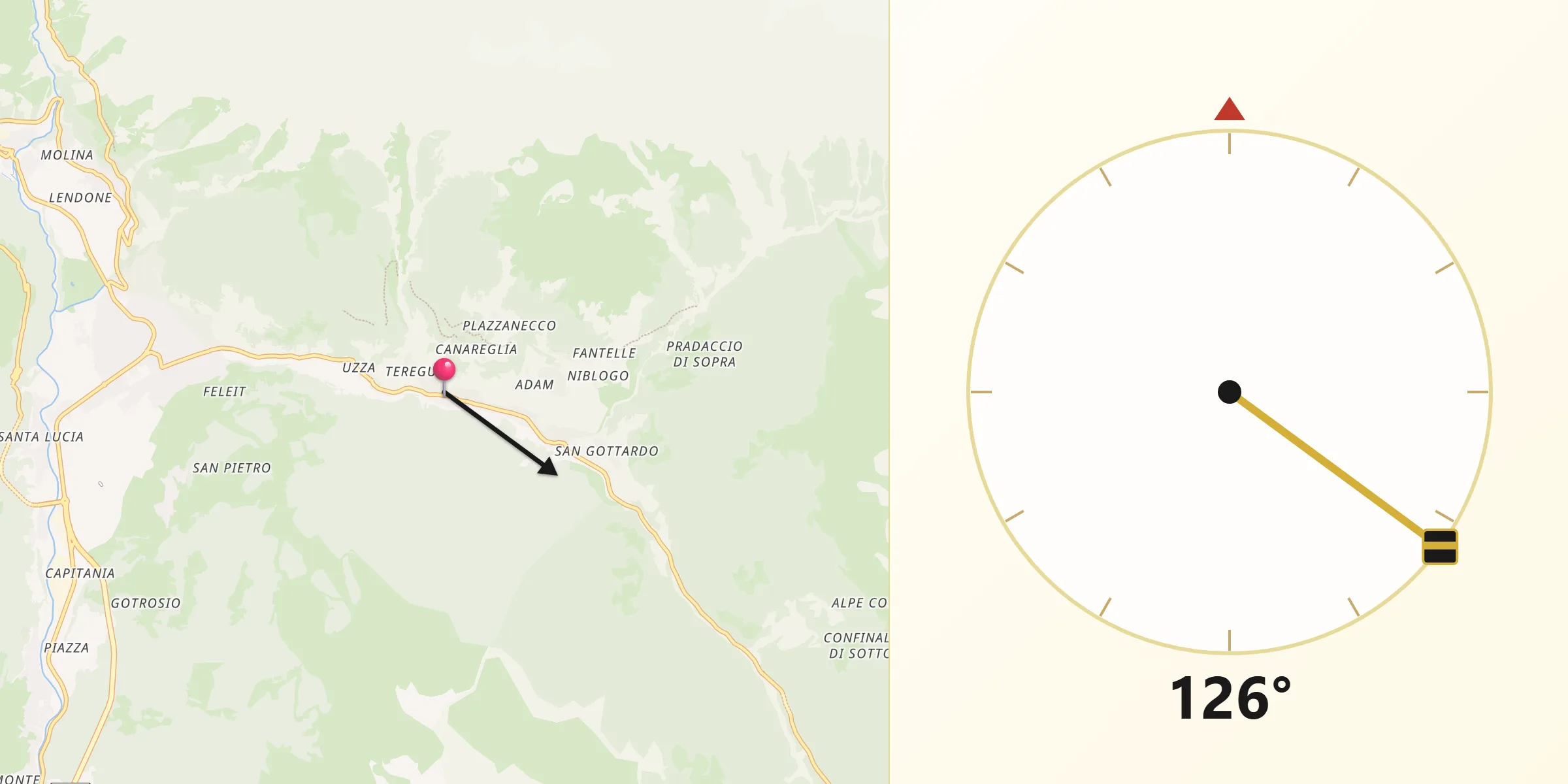 Direzione della Qibla da San Nicolò
