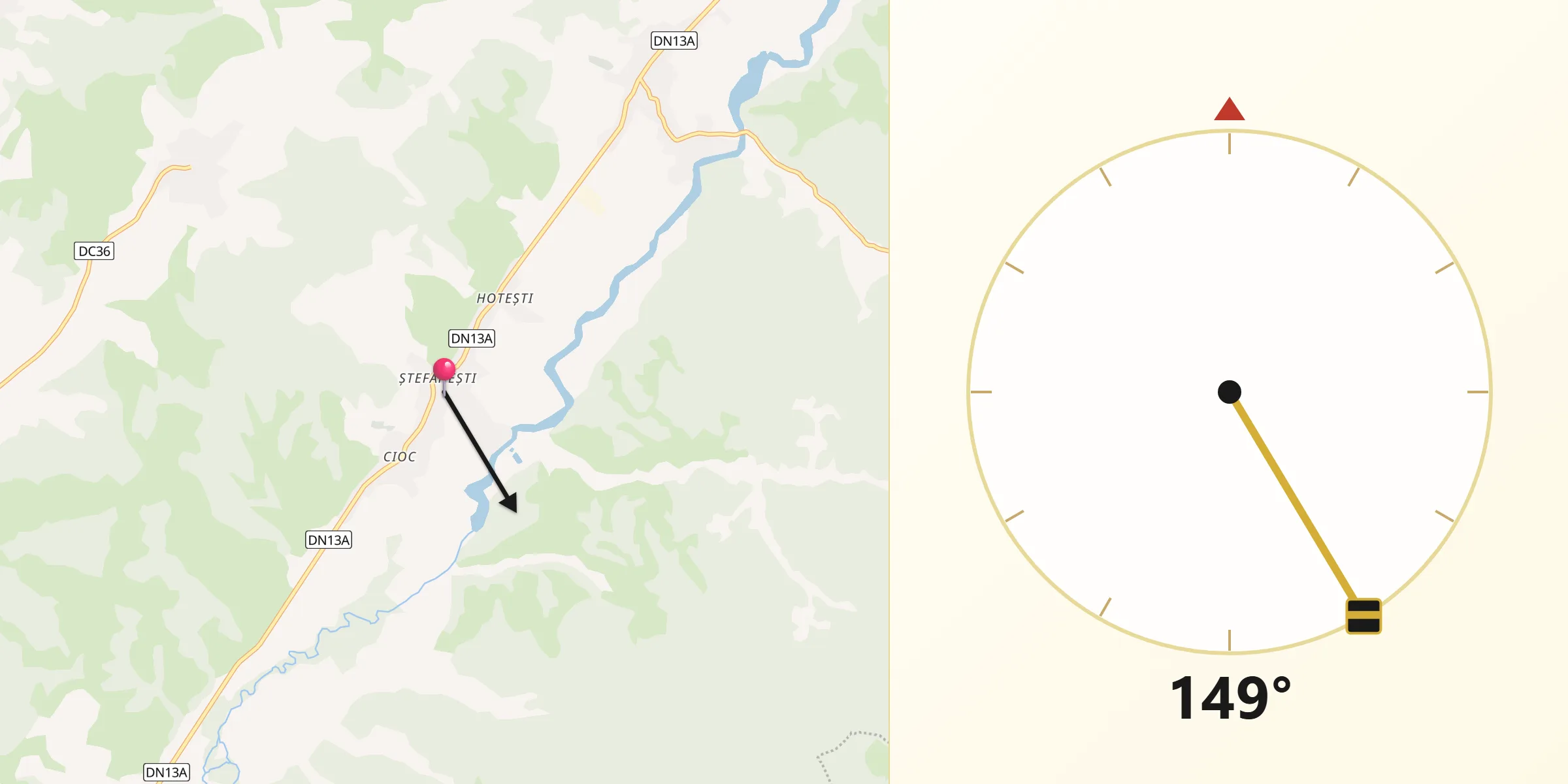 Direcția Qibla din Trei Sate