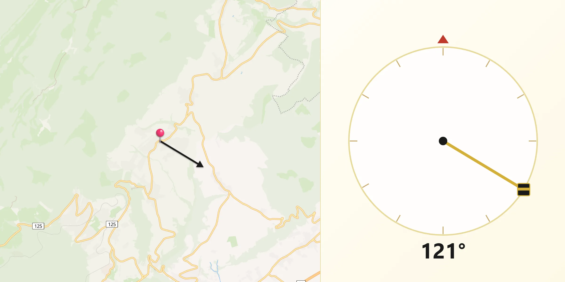 Direction vers la Qibla depuis Le Vaud