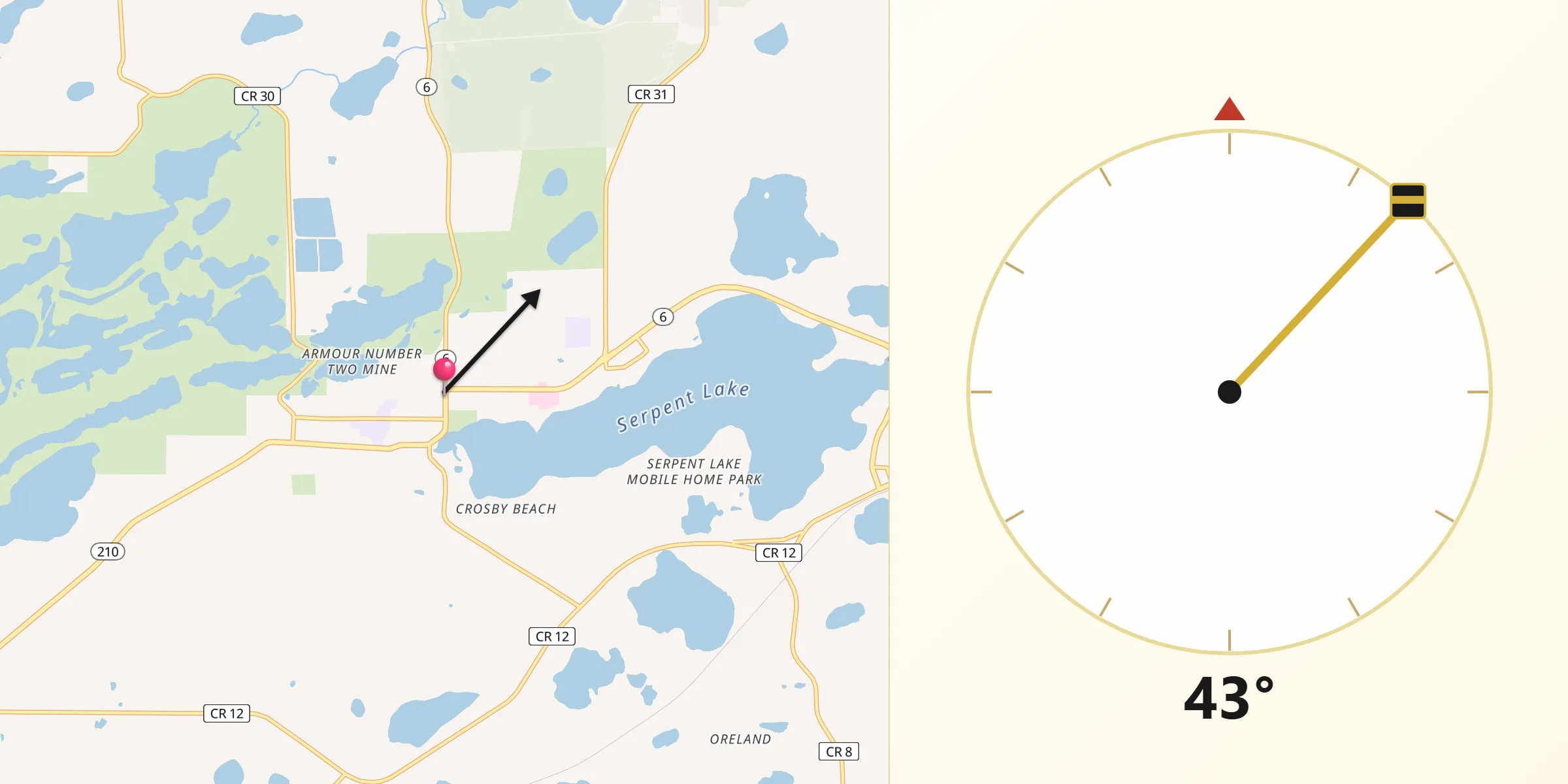 Qibla Direction from Crosby