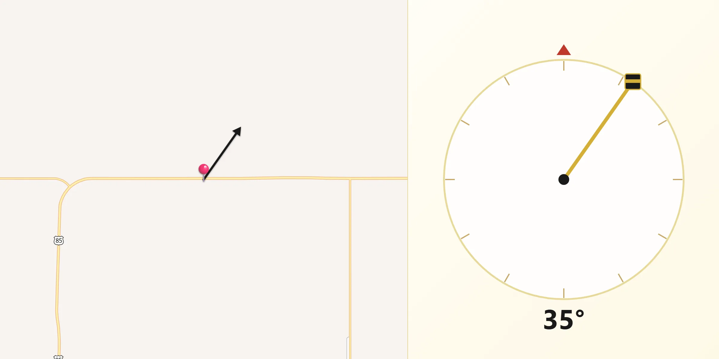 Qibla Direction from Amidon