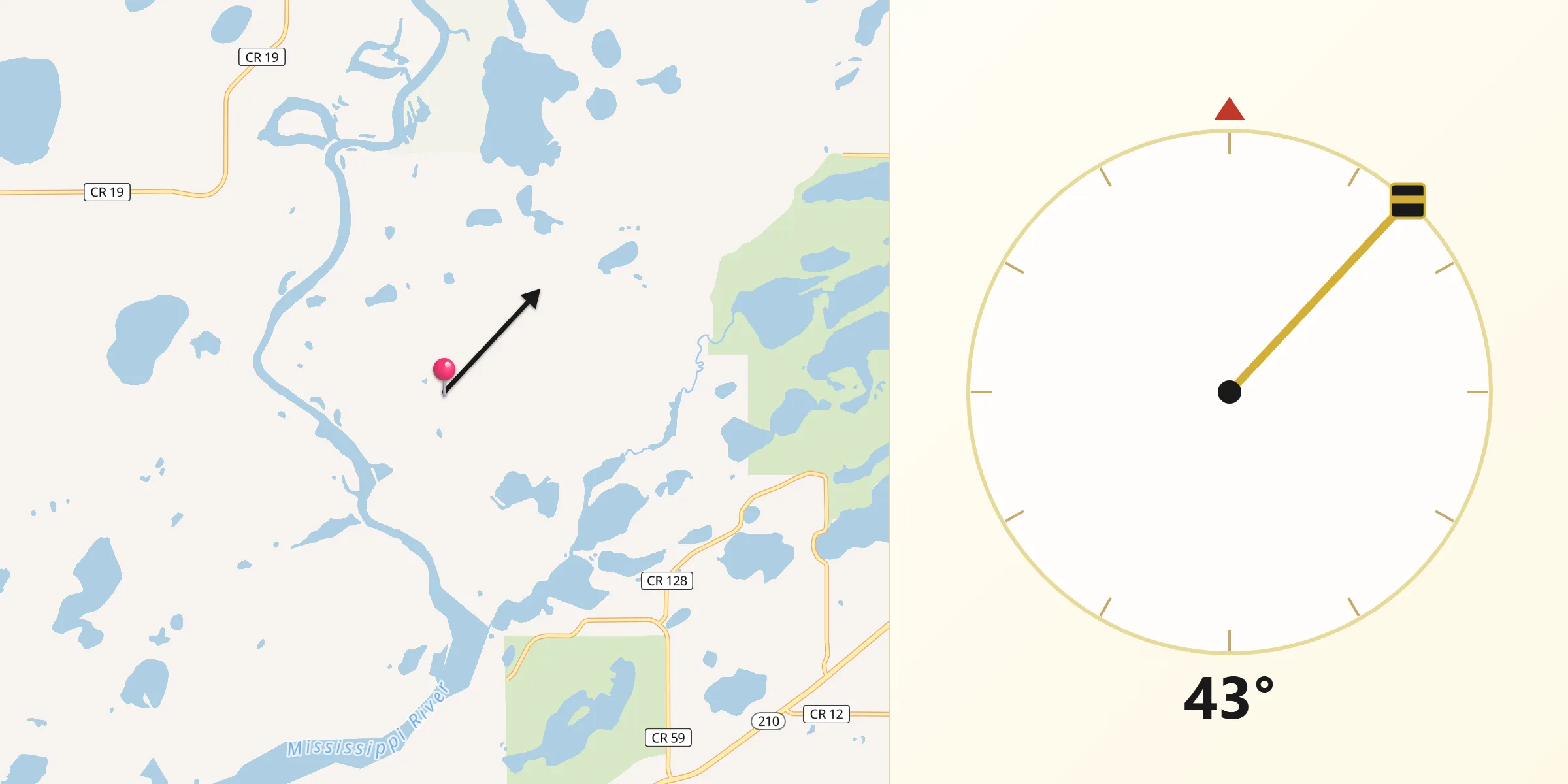 Qibla Direction from Crow Wing