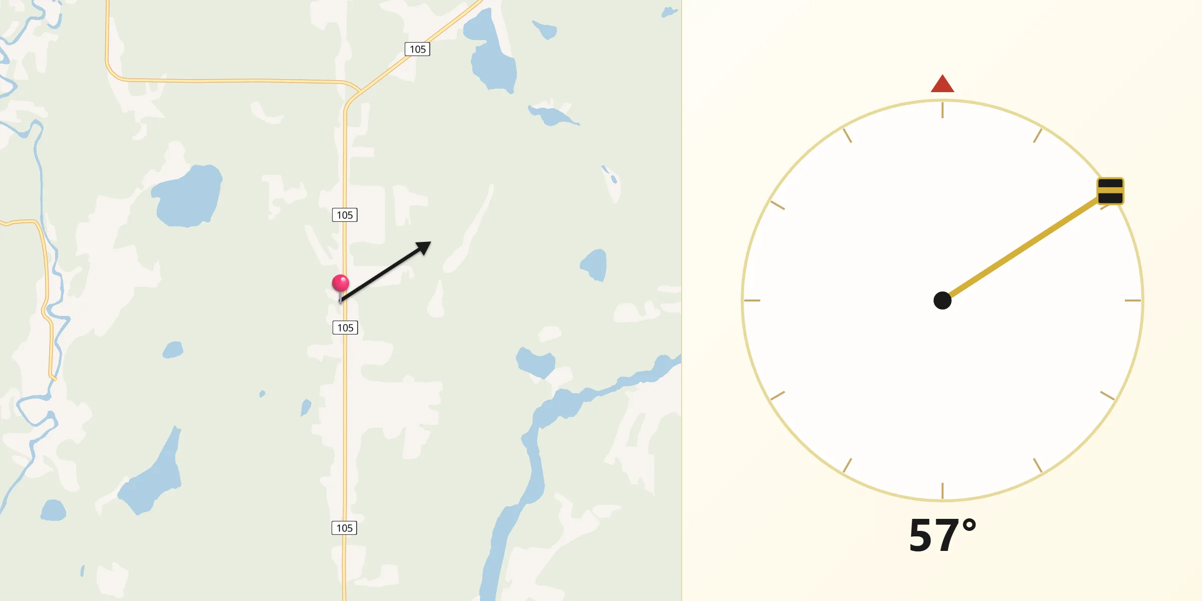 Qibla Direction from Saint-Boniface
