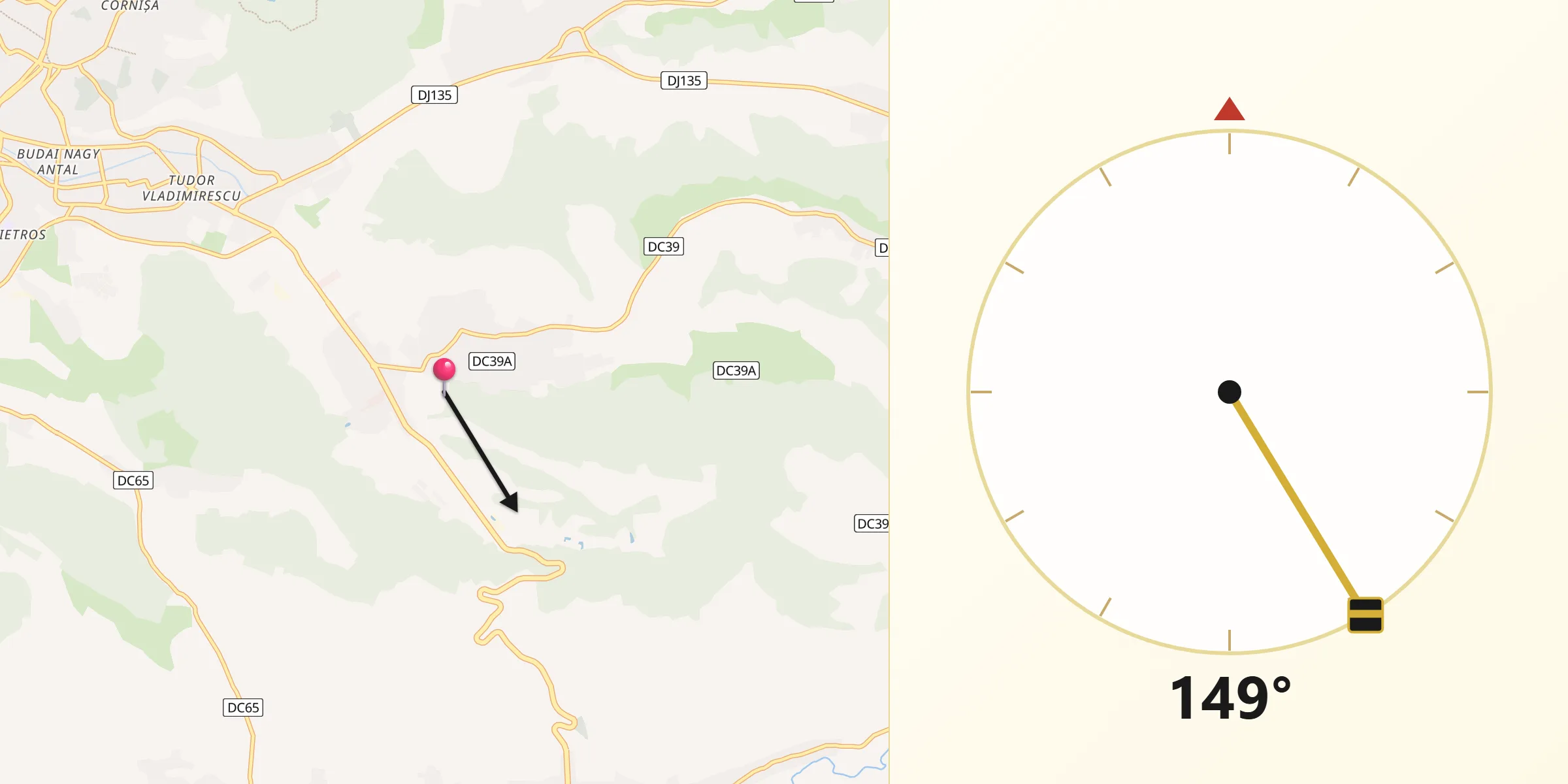 Direcția Qibla din Corunca
