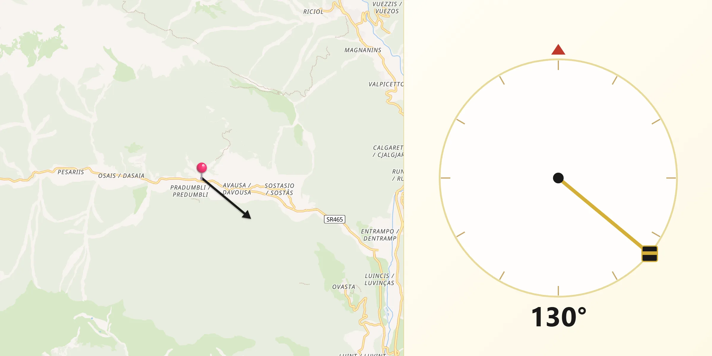 Direzione della Qibla da Prato Carnico