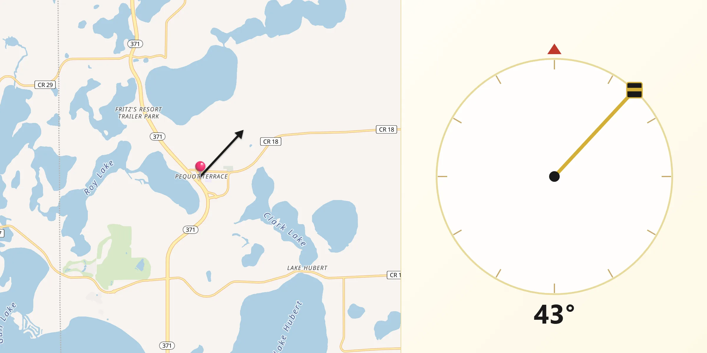 Qibla Direction from Nisswa