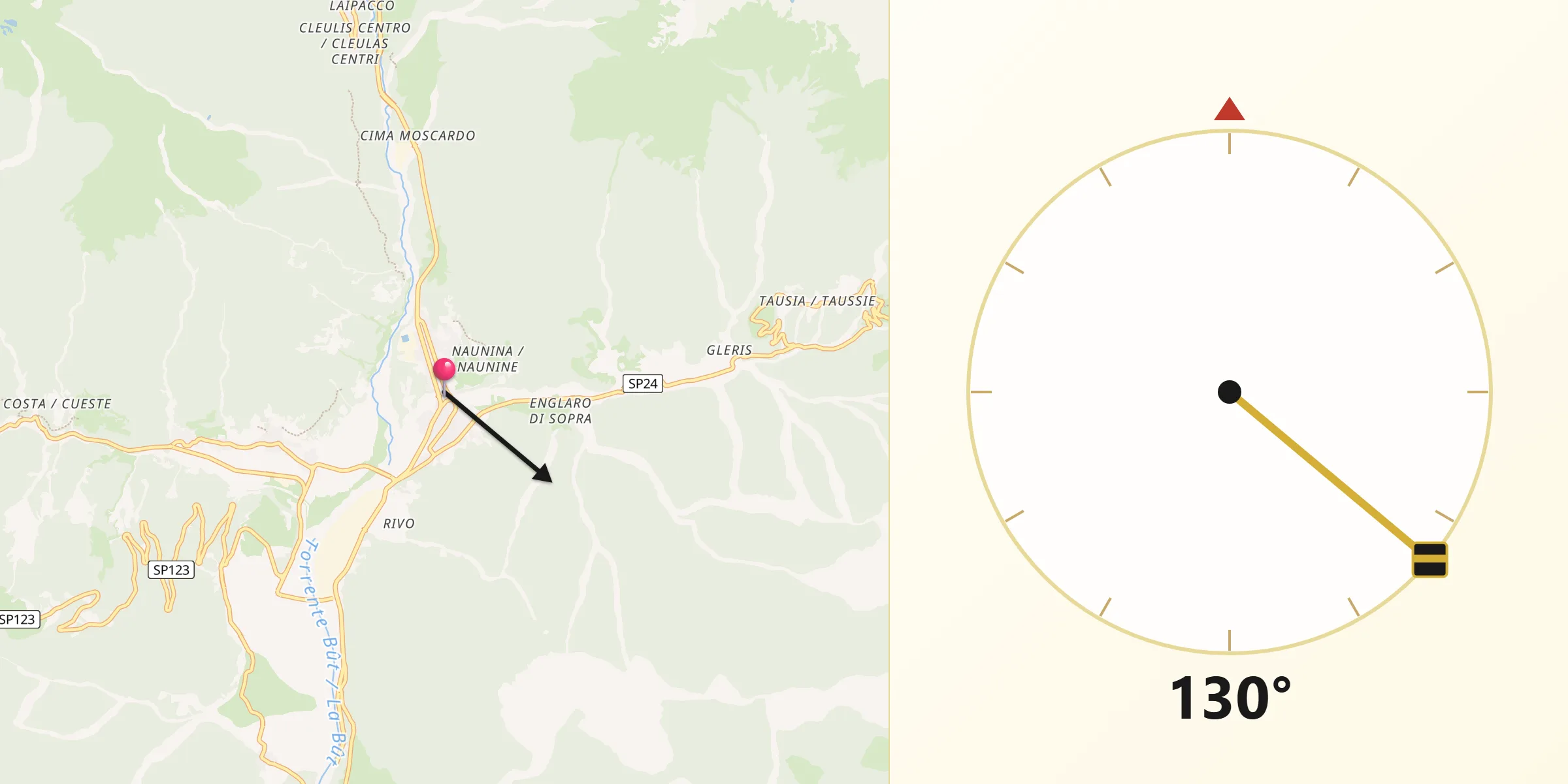 Direzione della Qibla da Paluzza