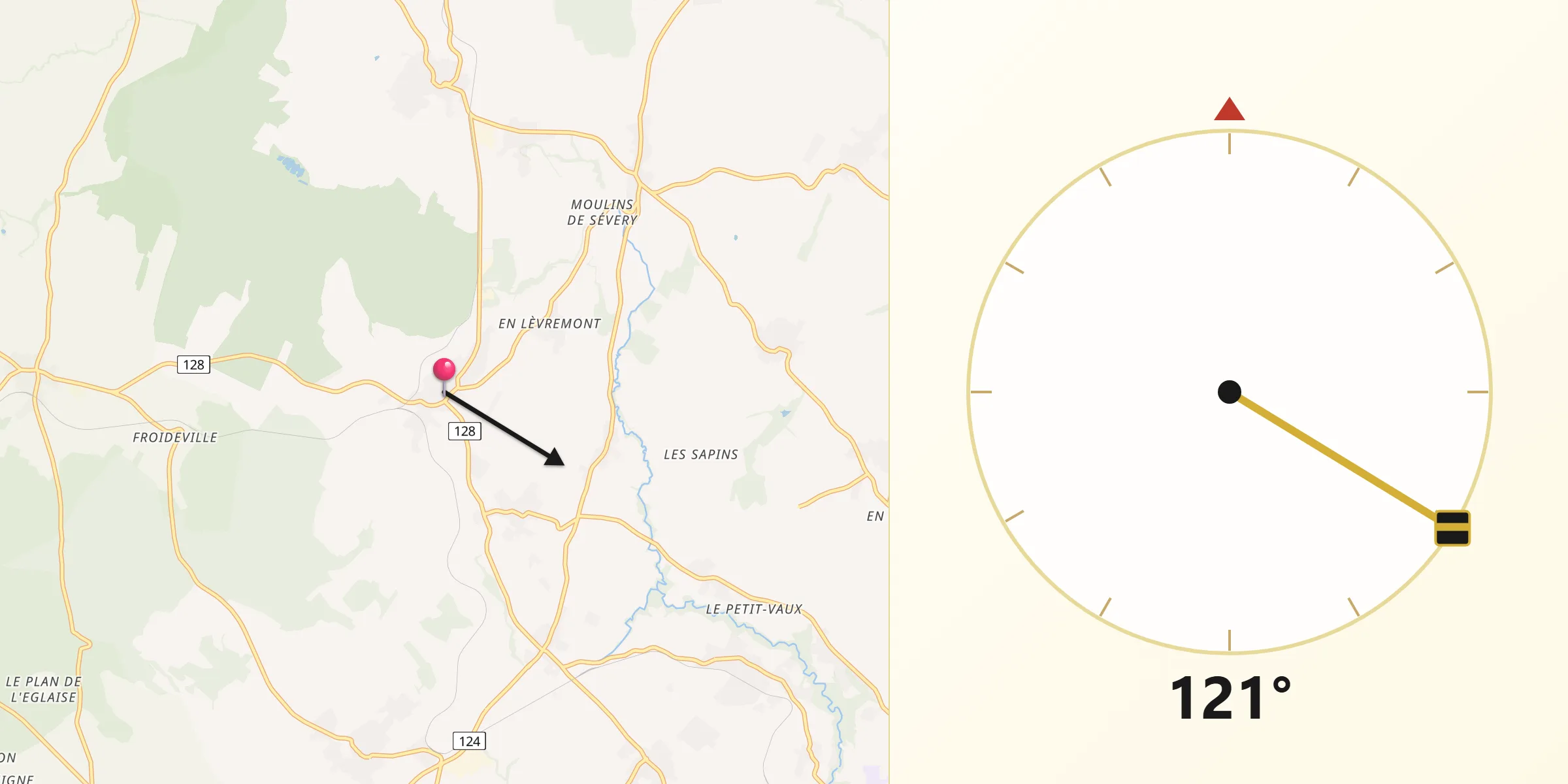 Direction vers la Qibla depuis Apples