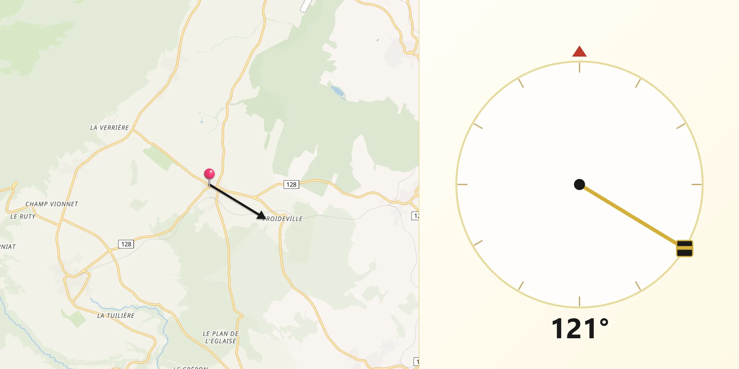 Direzione della Qibla da Ballens