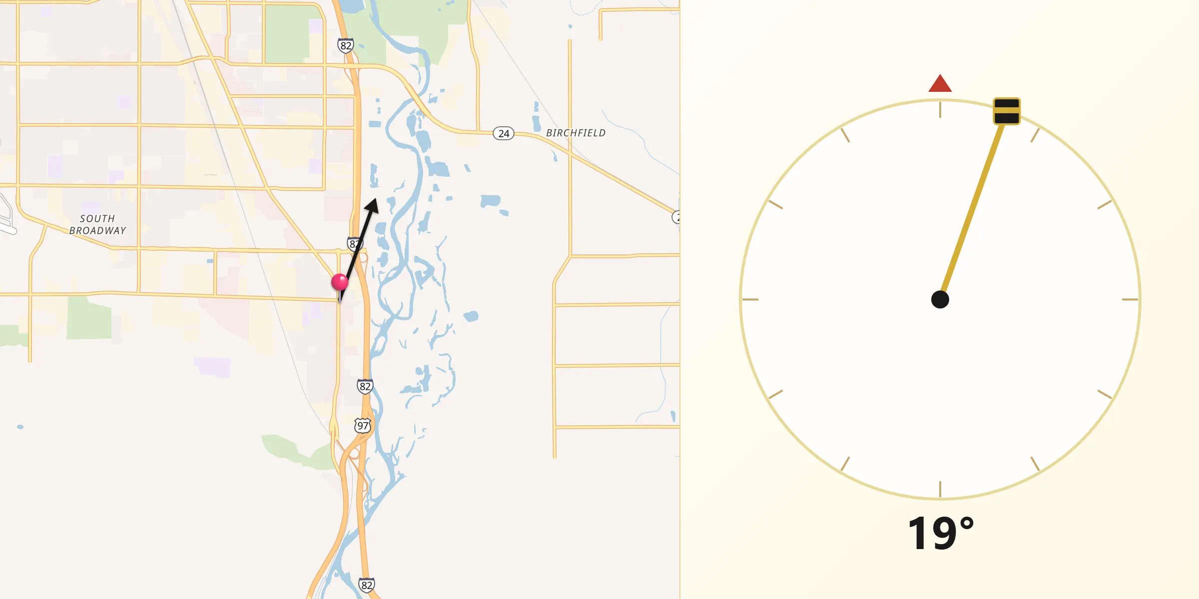 Qibla Direction from Union Gap