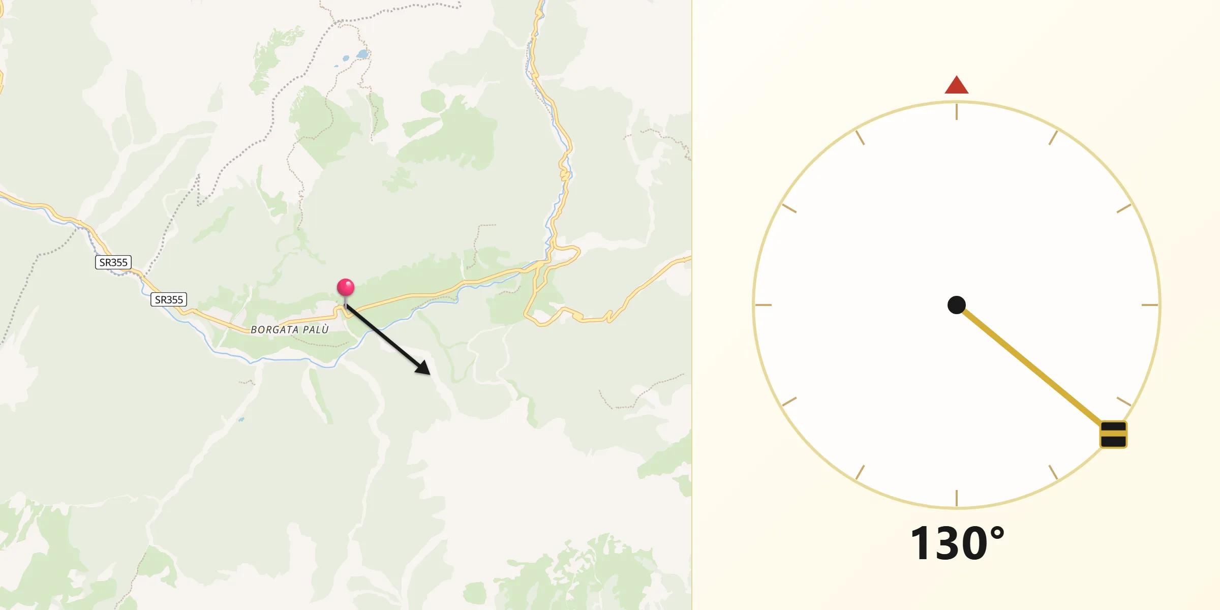 Direzione della Qibla da Granvilla