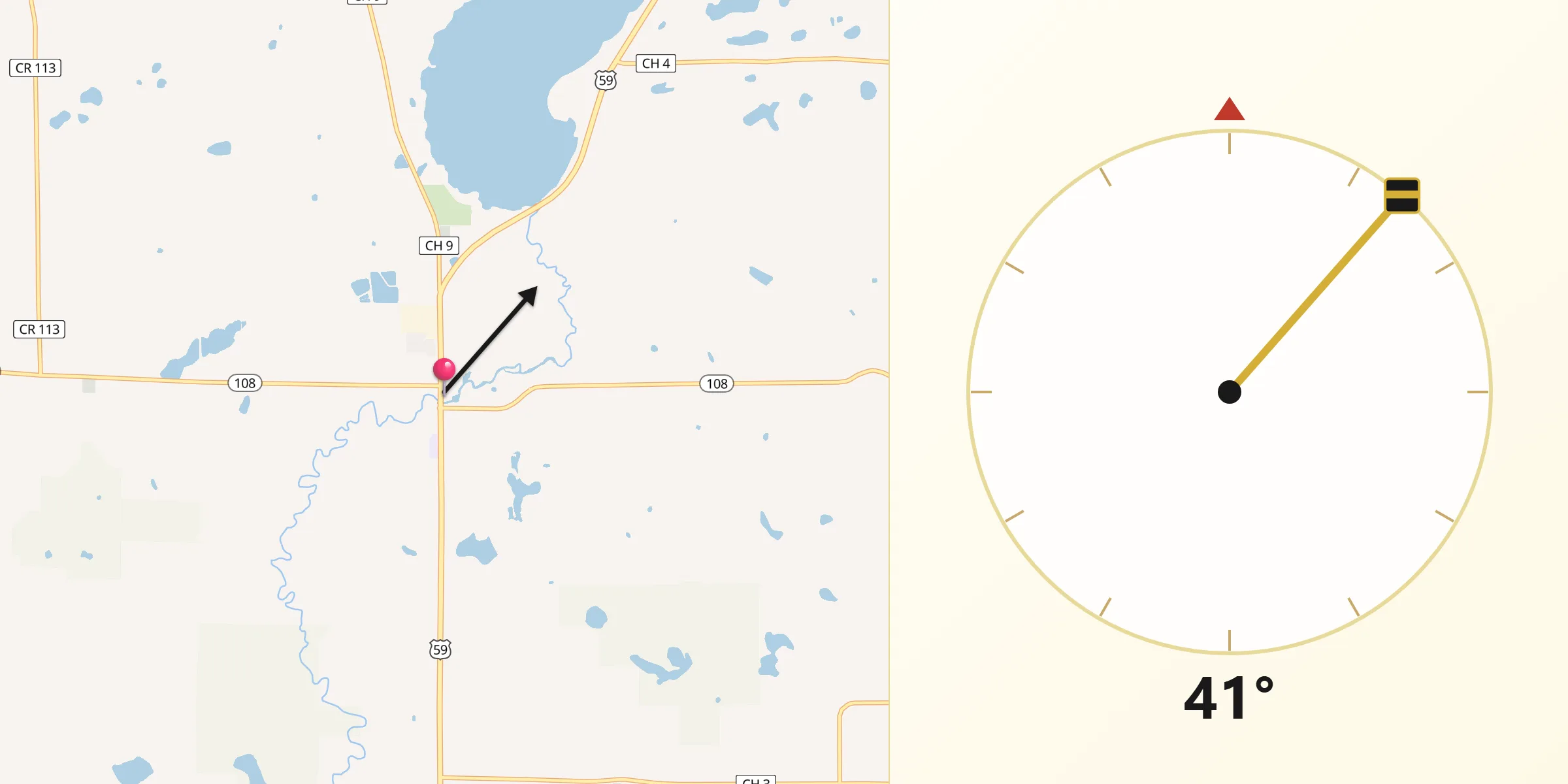 Qibla Direction from Pelican Rapids