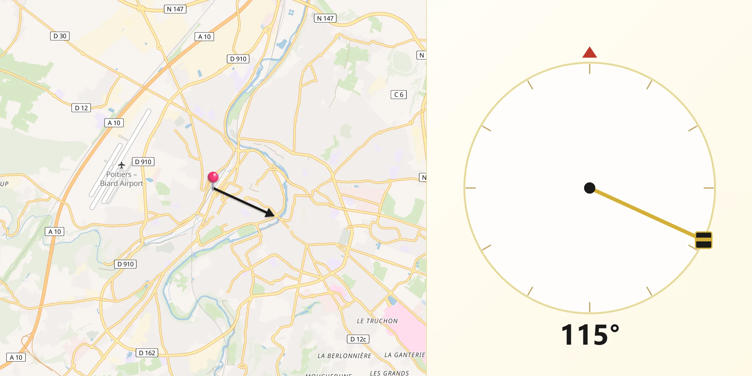 Poitiers şehrinden Kıble Yönü