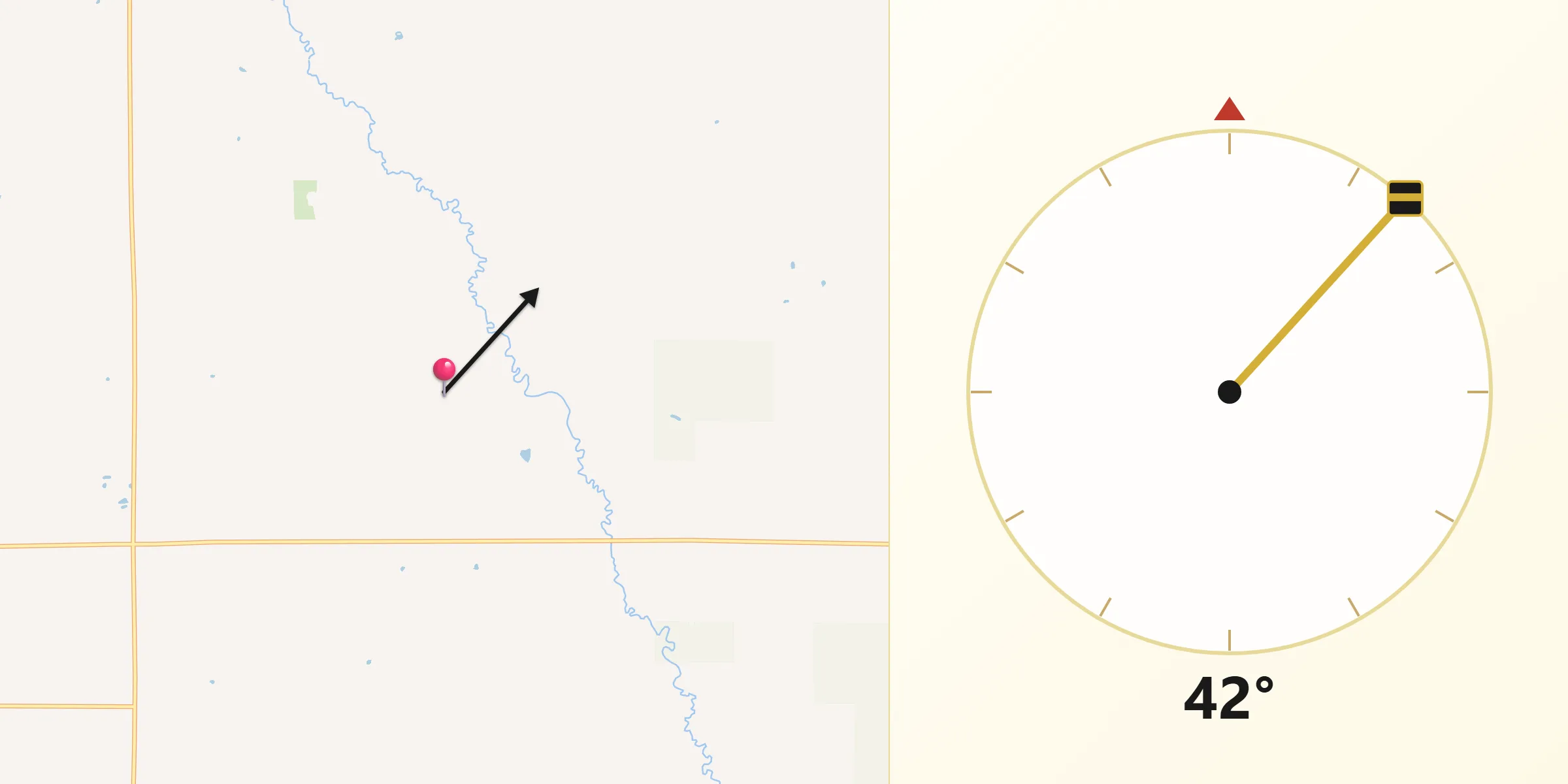Qibla Direction from Wadena County