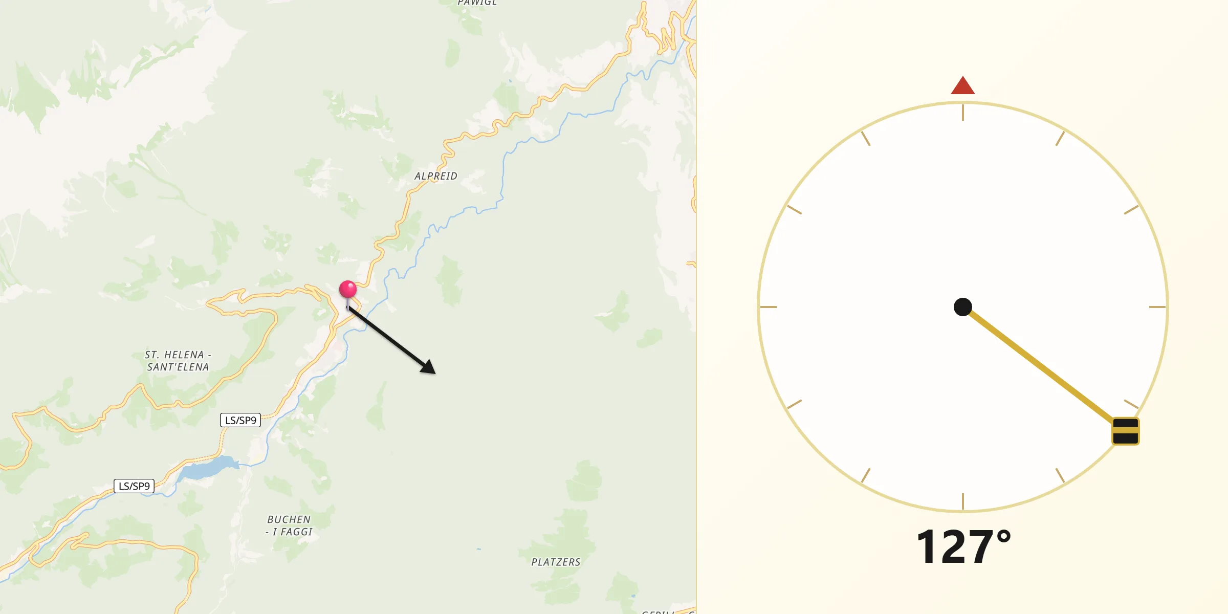 Direzione della Qibla da San Pancrazio