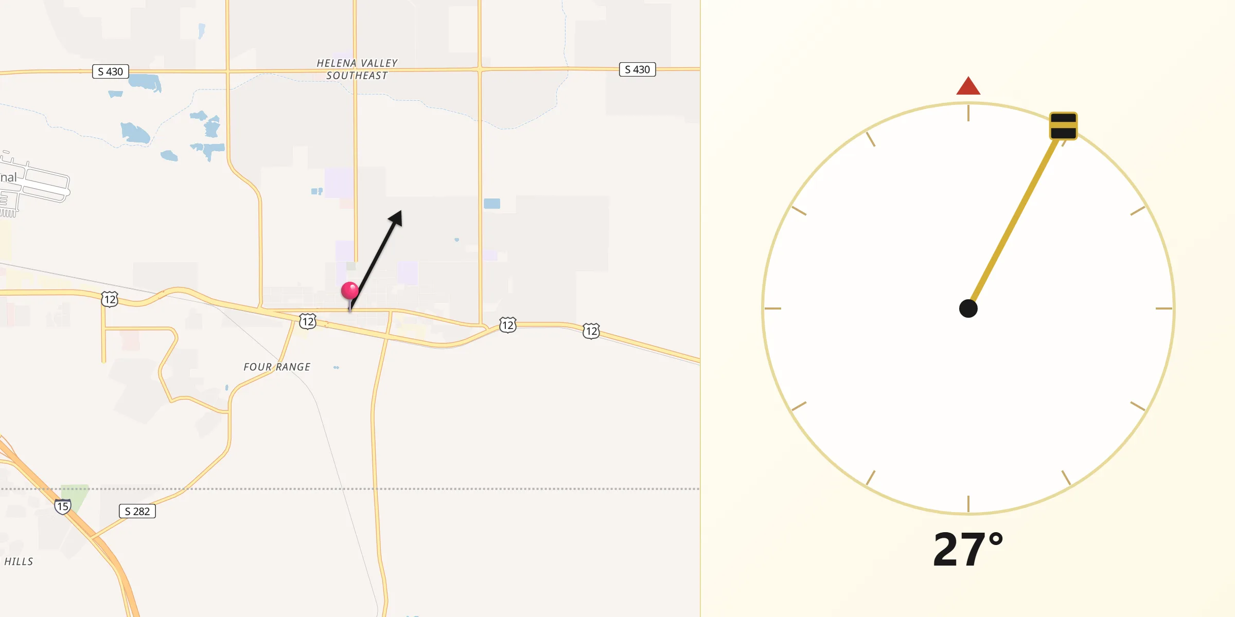Qibla Direction from East Helena