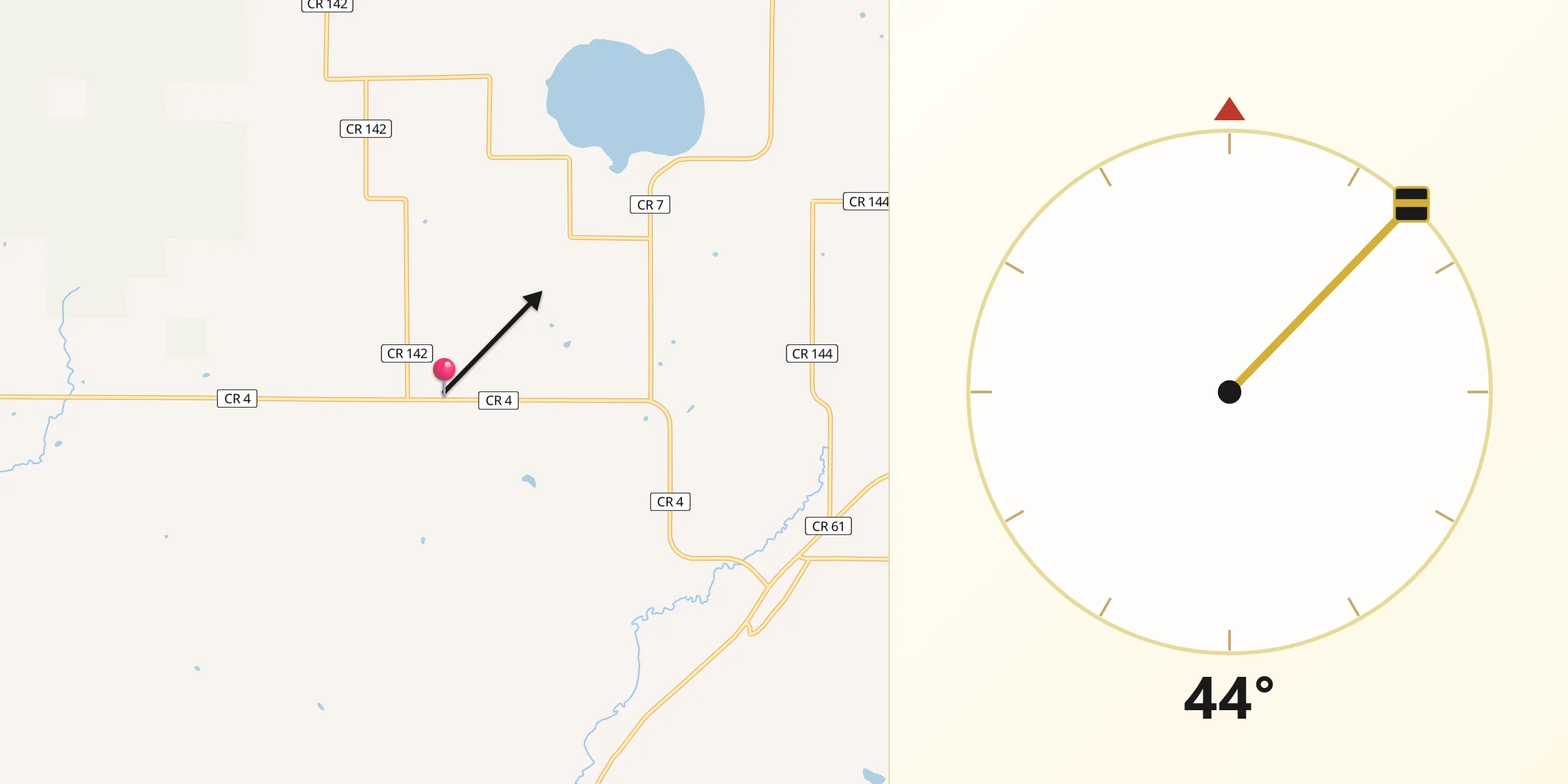 Qibla Direction from Carlton County