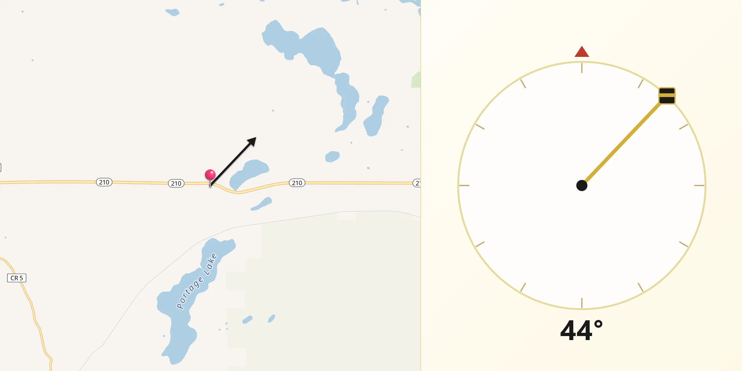 Qibla Direction from Aitkin County