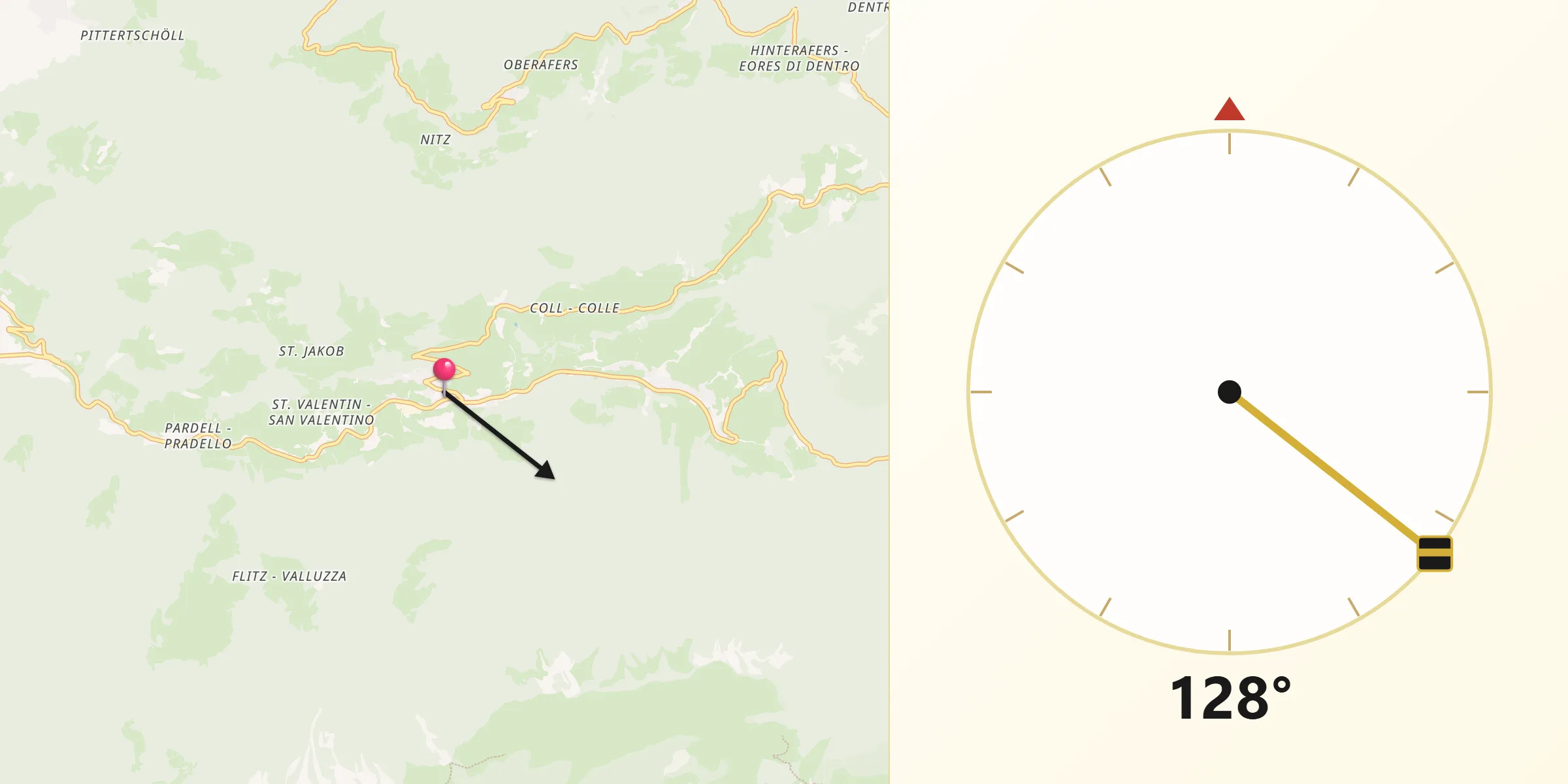 Direzione della Qibla da San Pietro