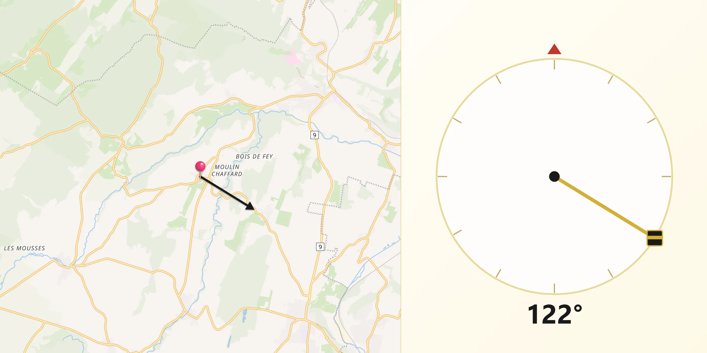 Direzione della Qibla da Chevilly