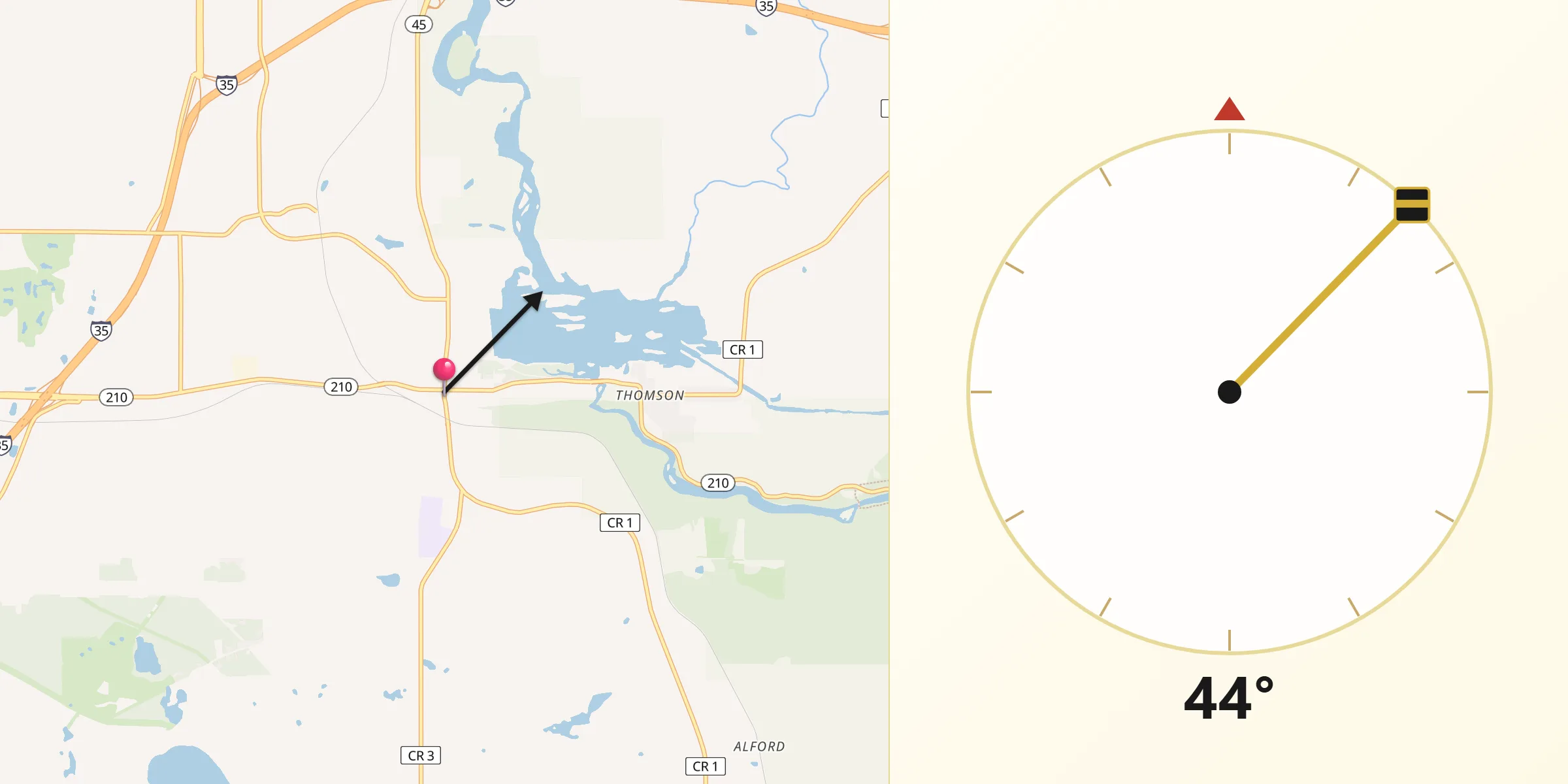 Qibla Direction from Carlton