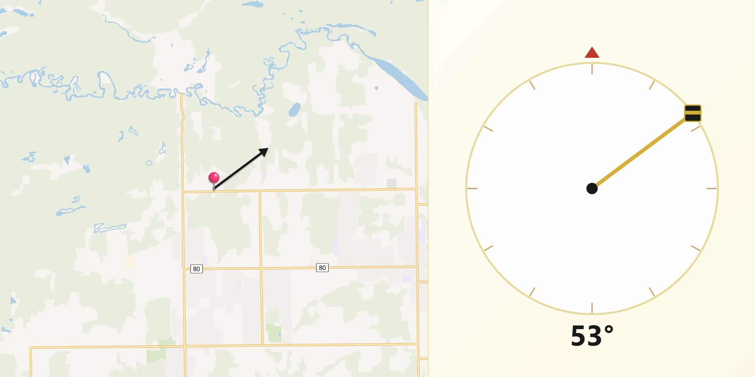 Qibla Direction from Valley East