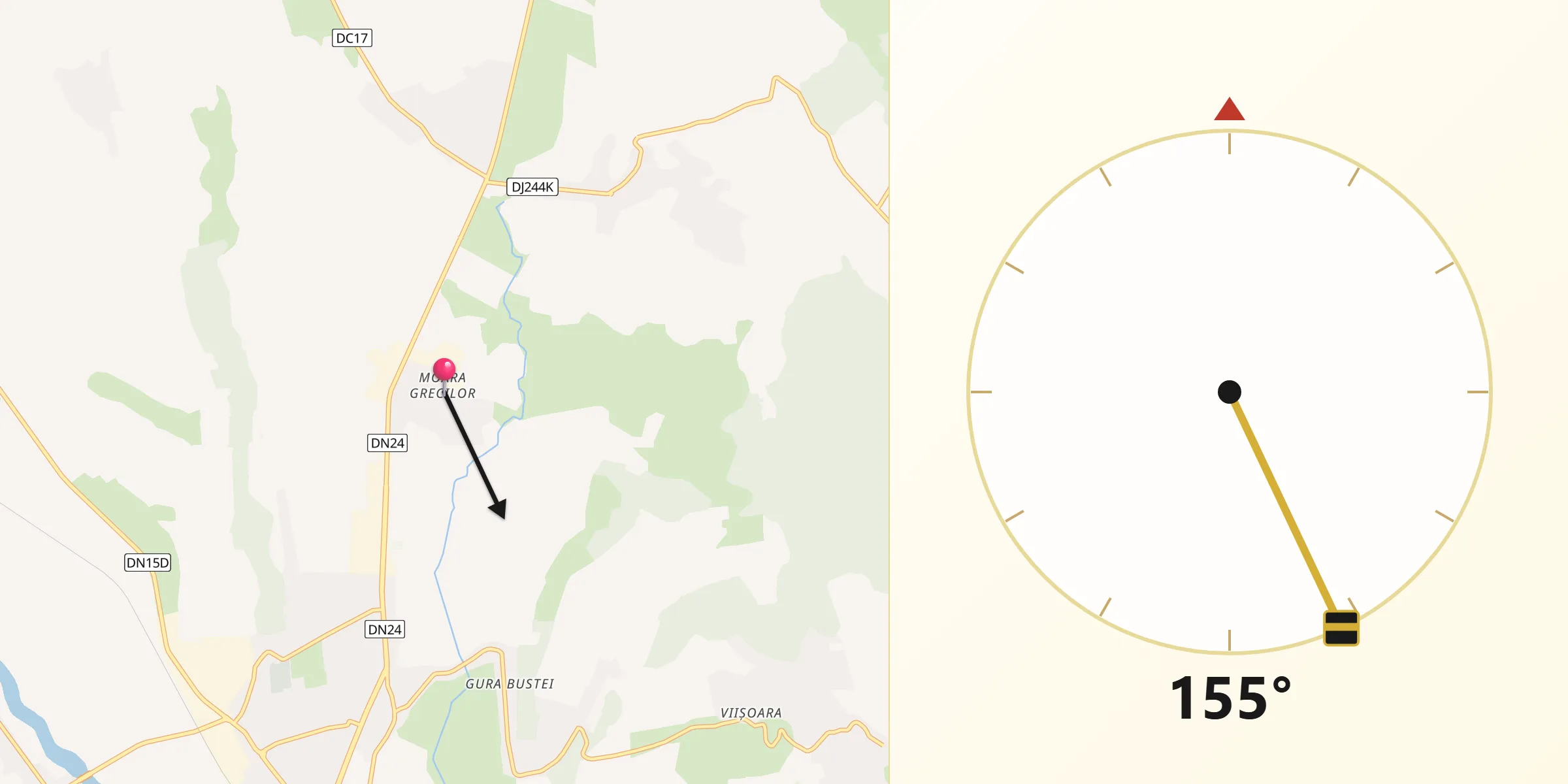 Direcția Qibla din Moara Grecilor