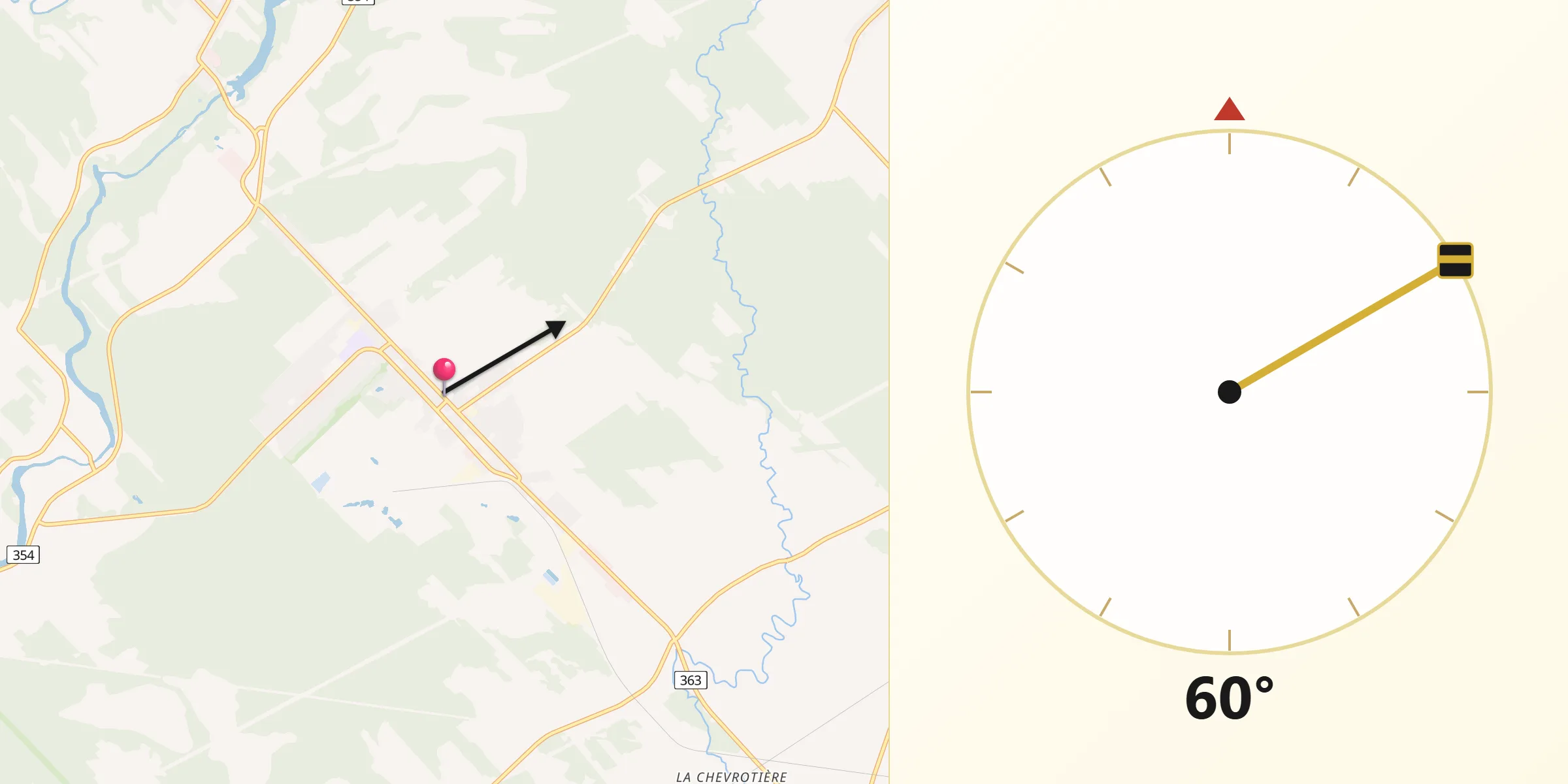 Qibla Direction from Saint-Marc-des-Carrières