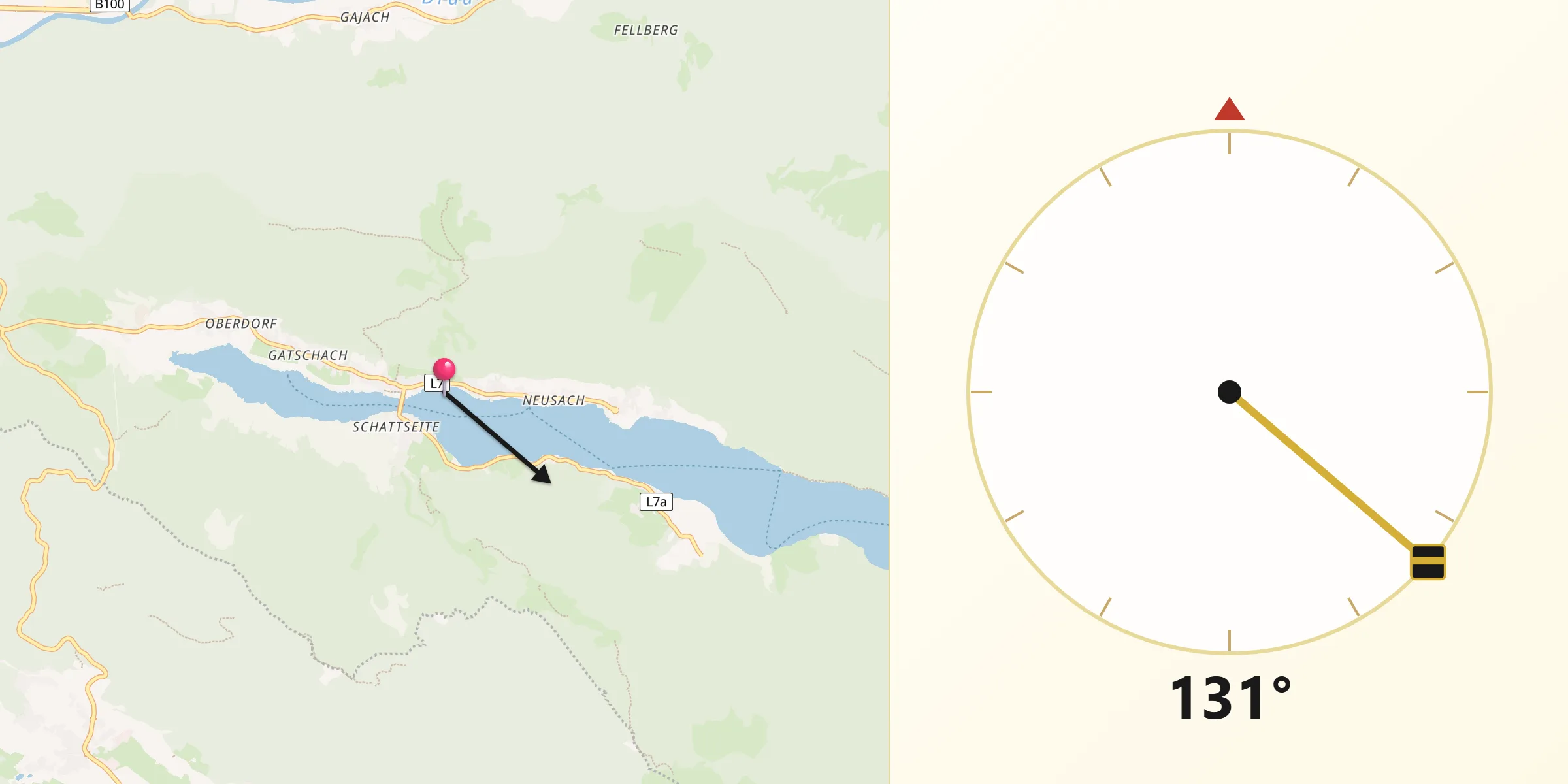 Qibla-Richtung von Weißensee