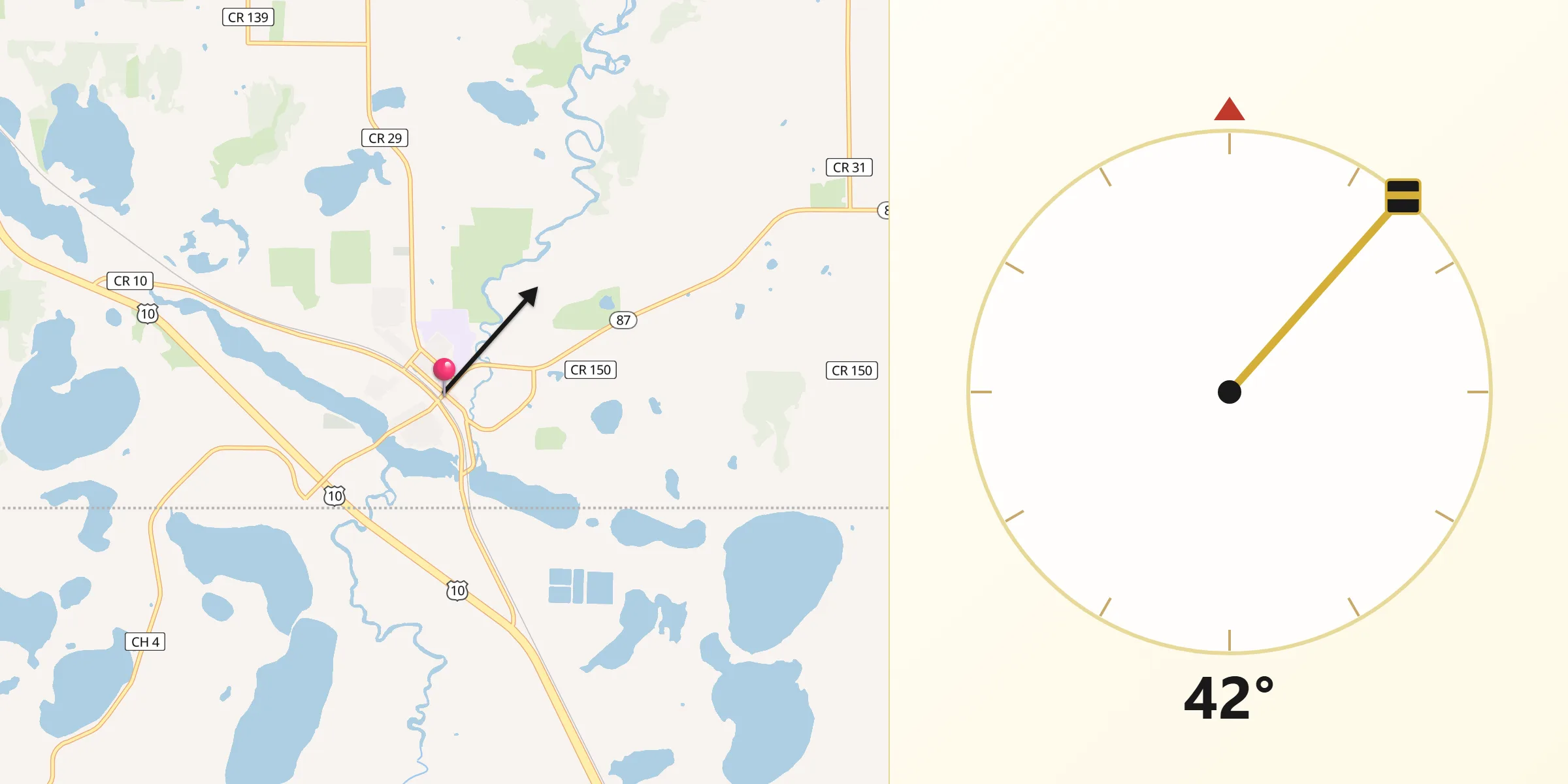 Qibla Direction from Frazee
