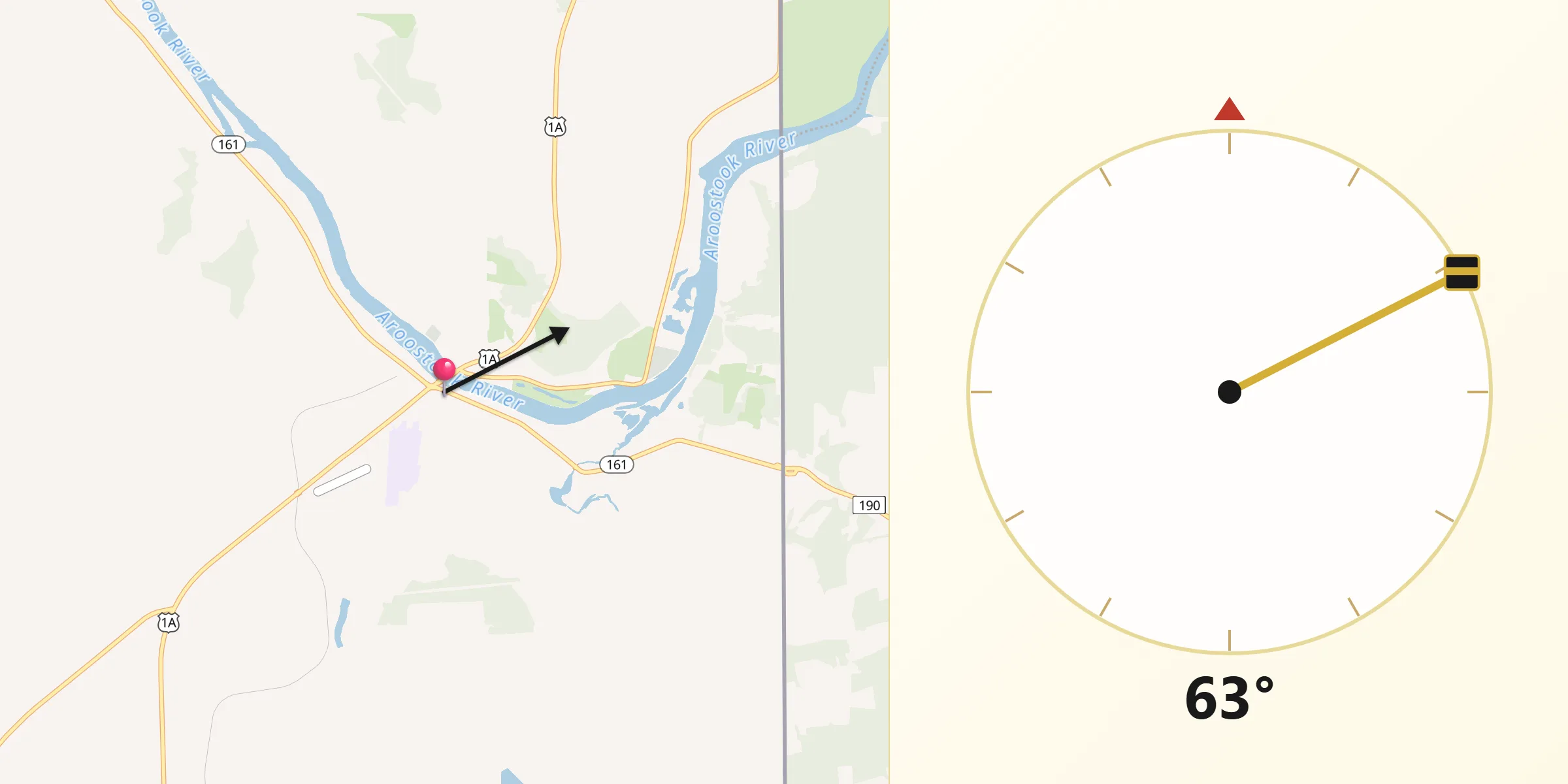 Qibla Direction from Fort Fairfield