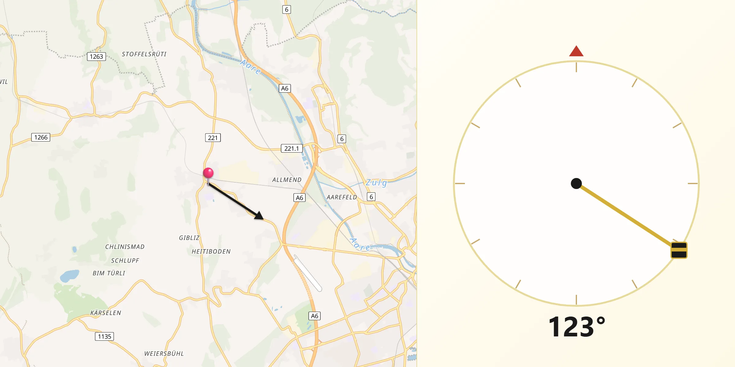 Direzione della Qibla da Uetendorf