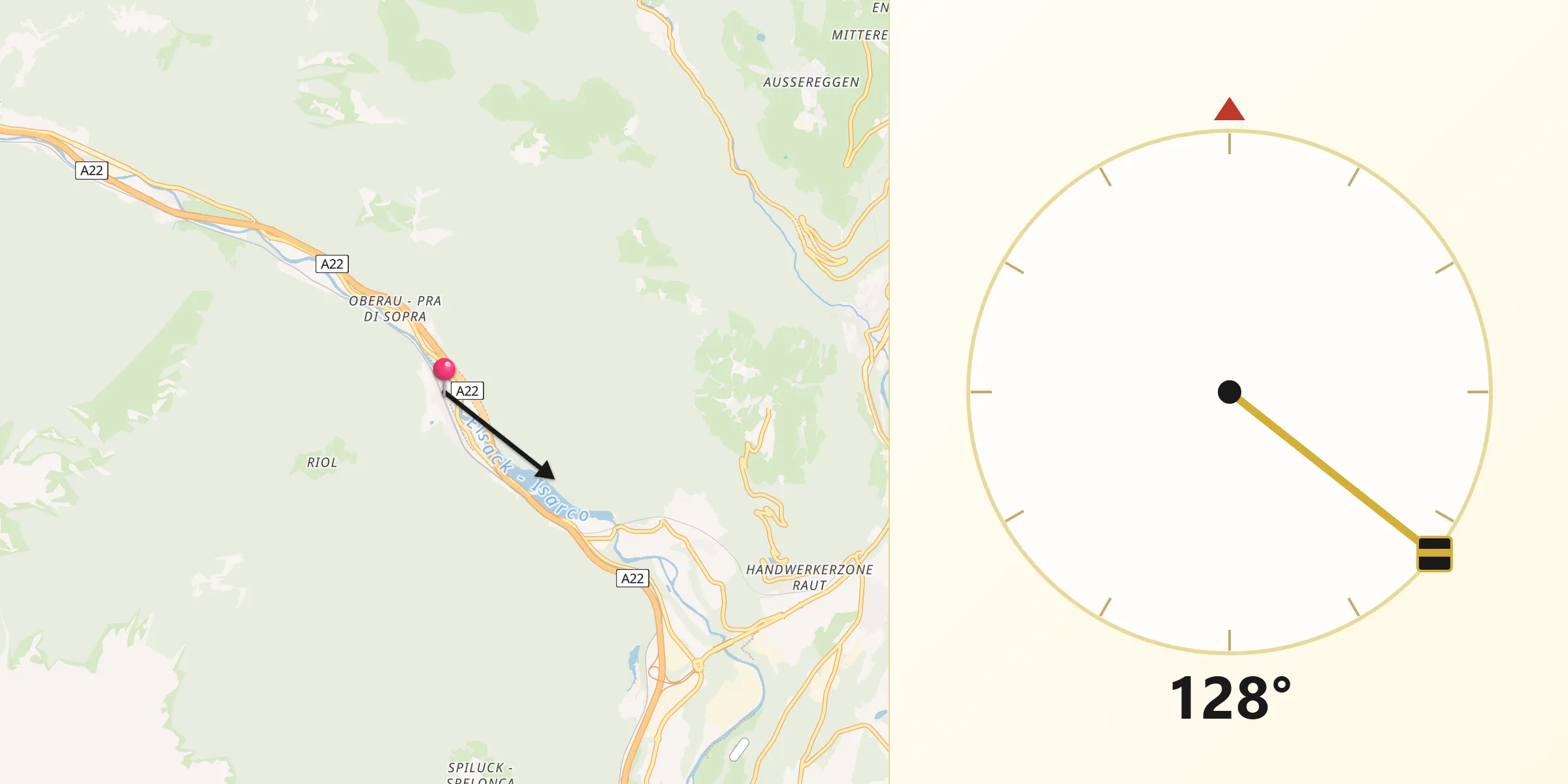 Direzione della Qibla da Fortezza