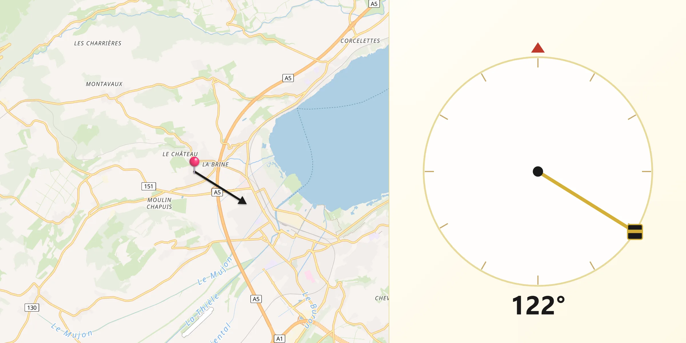 Direzione della Qibla da Montagny