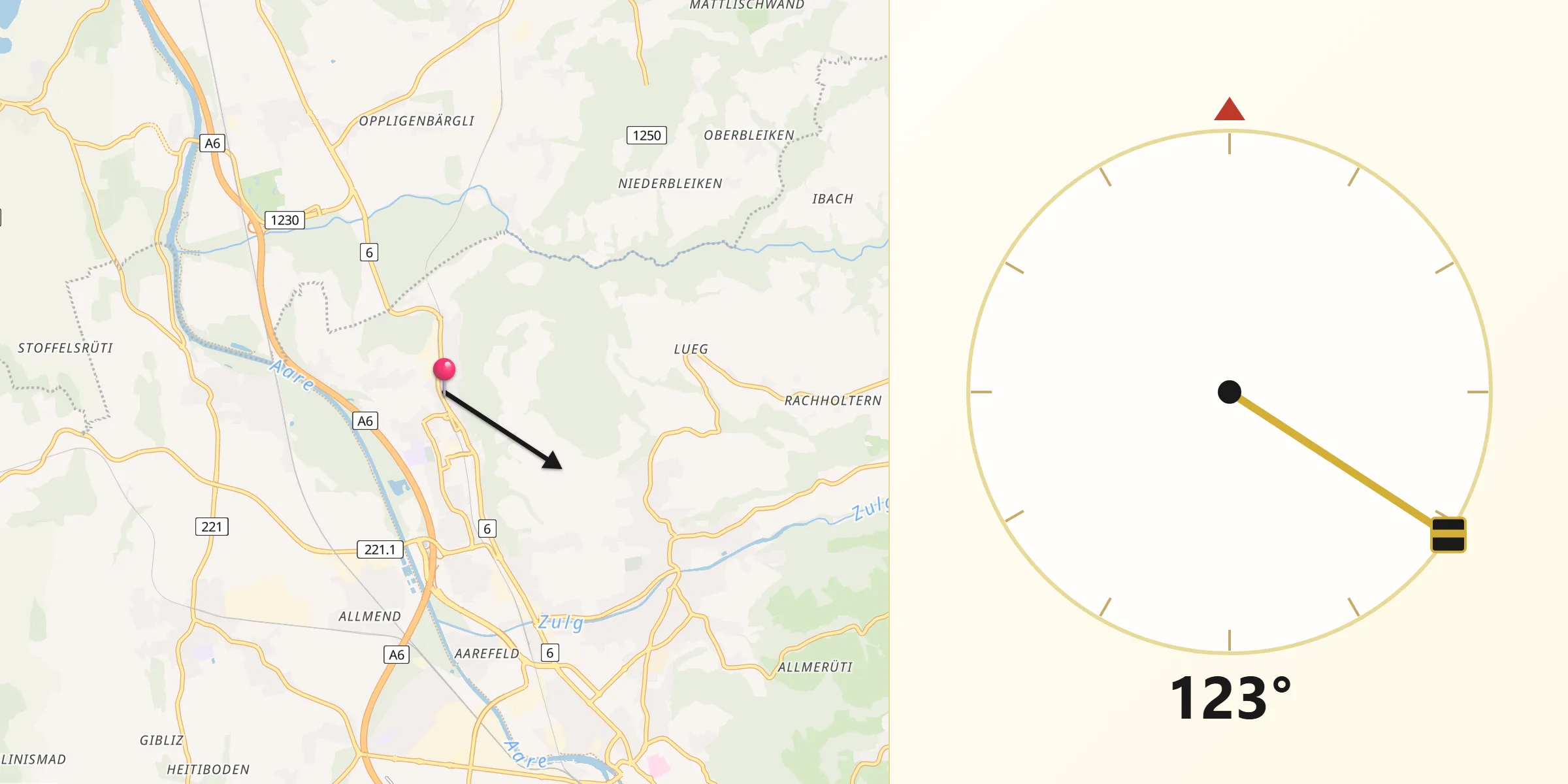 Direzione della Qibla da Heimberg