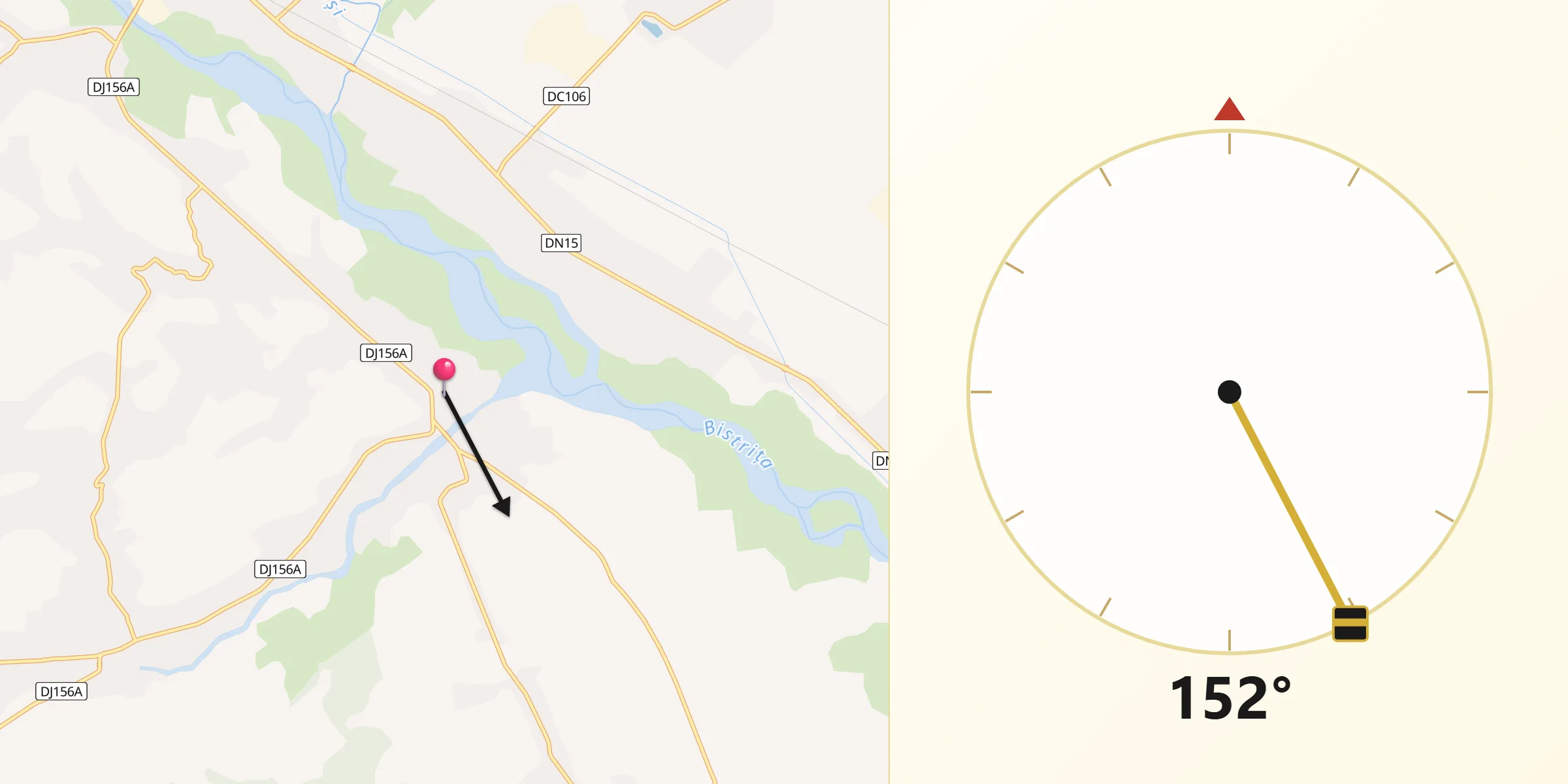 Direcția Qibla din Ruseni