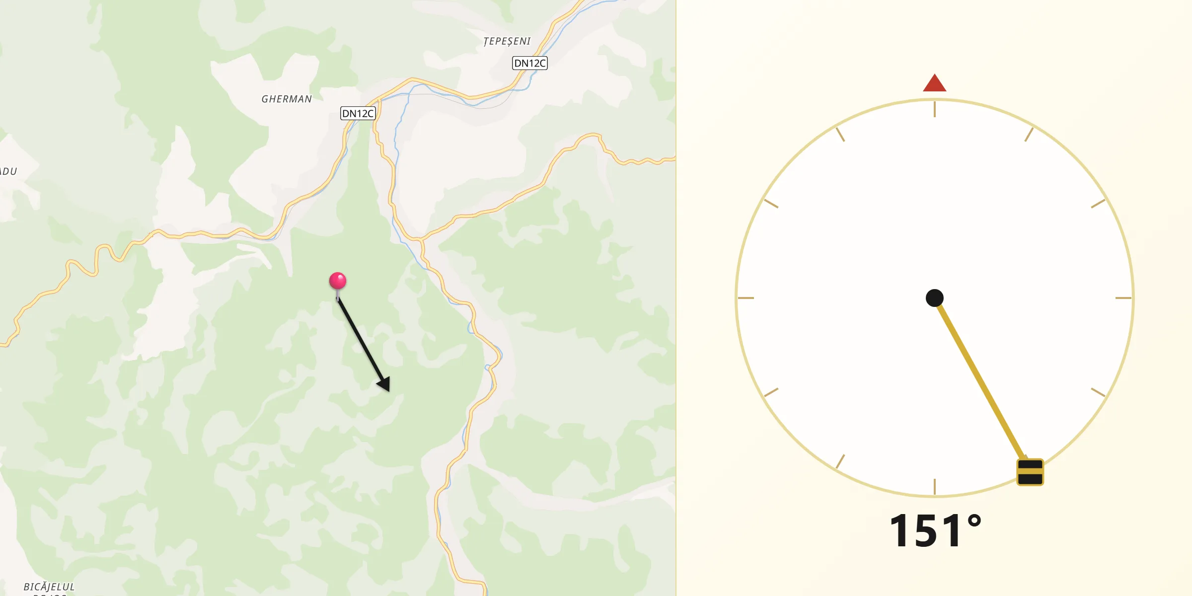 Direcția Qibla din Bicaz-Chei