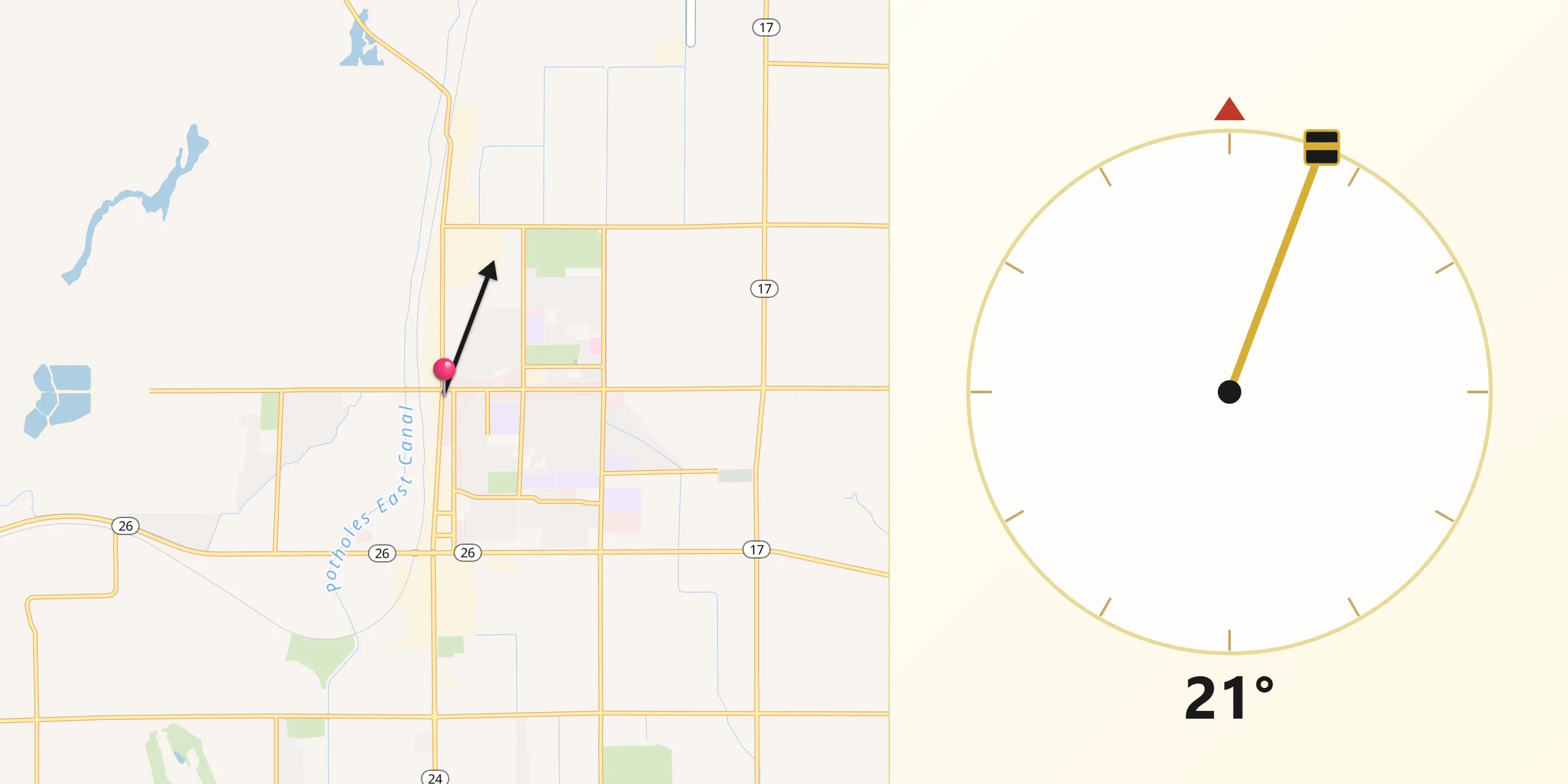 Qibla Direction from Othello