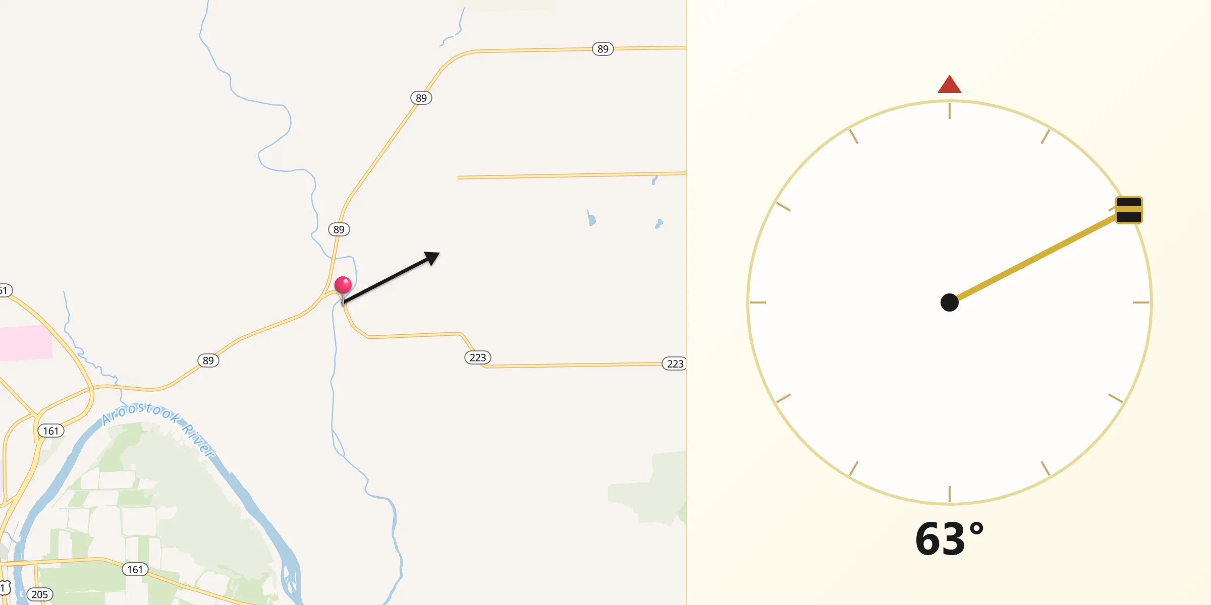 Qibla Direction from Madawaska