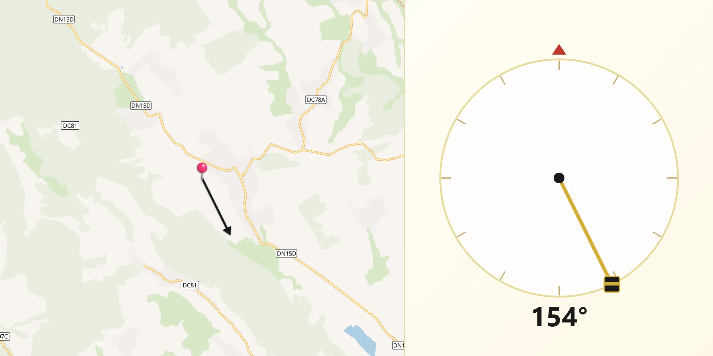 Direcția Qibla din Comuna Poienari