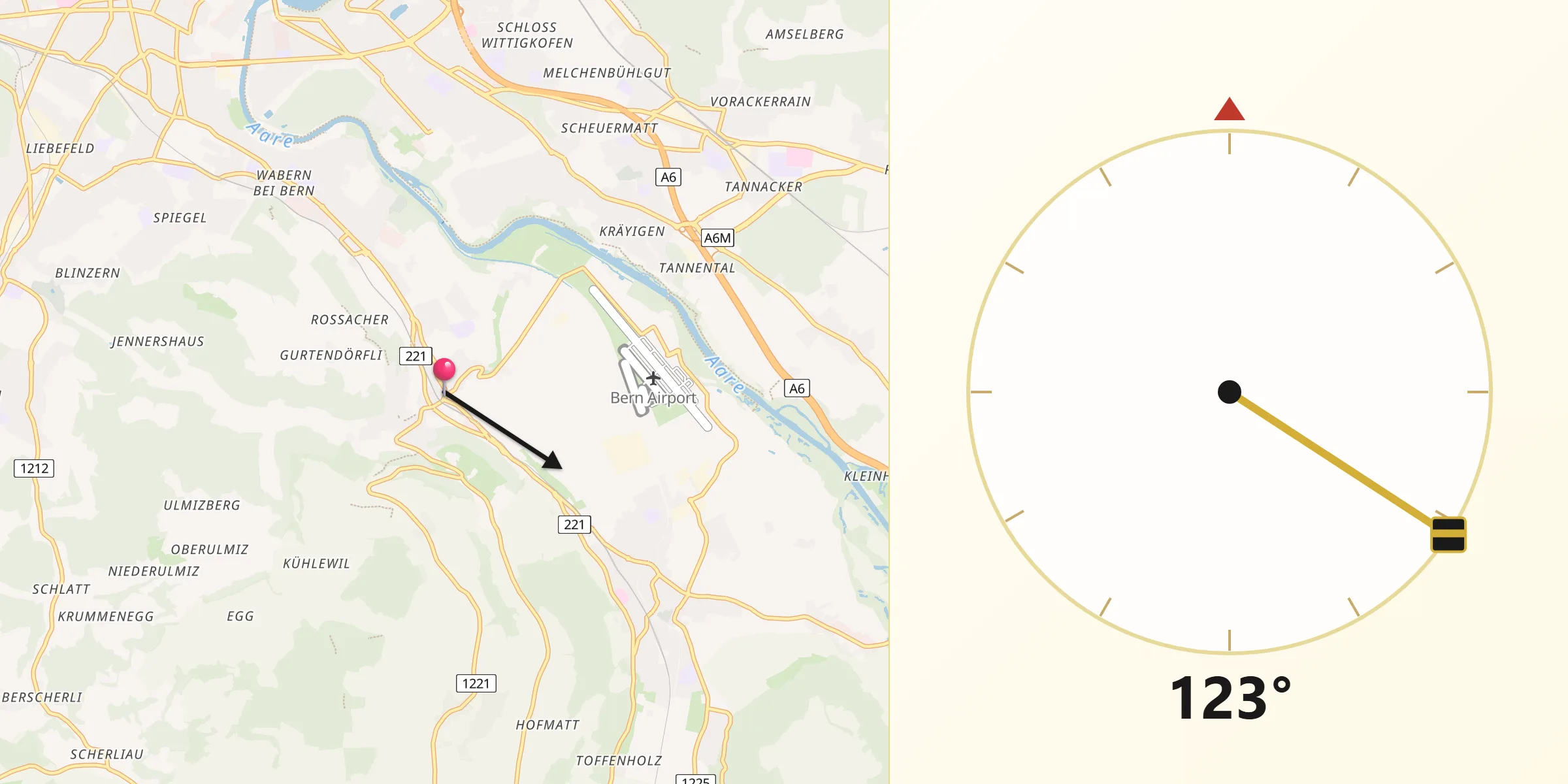 Direzione della Qibla da Kehrsatz