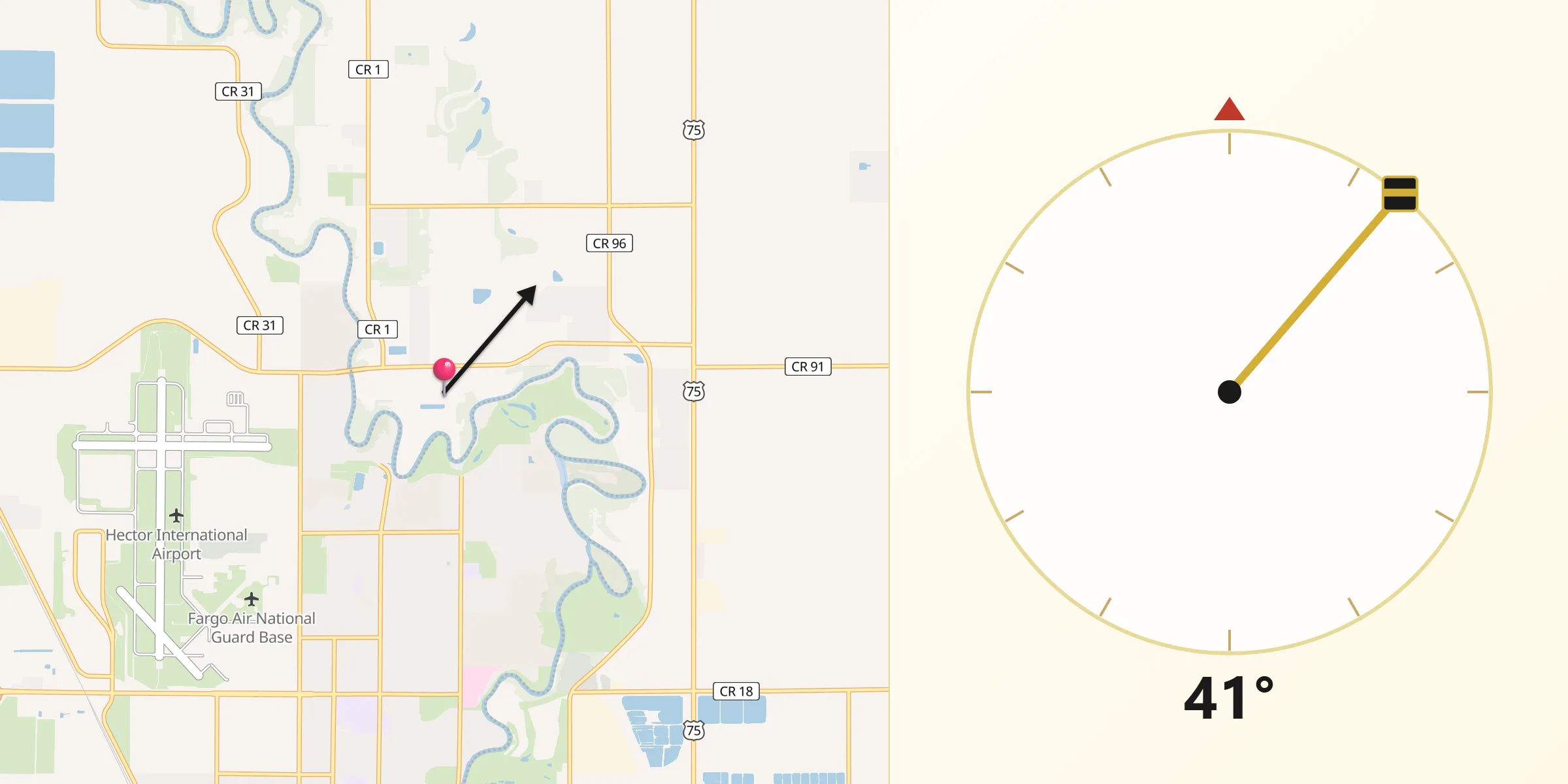 Qibla Direction from Oakport