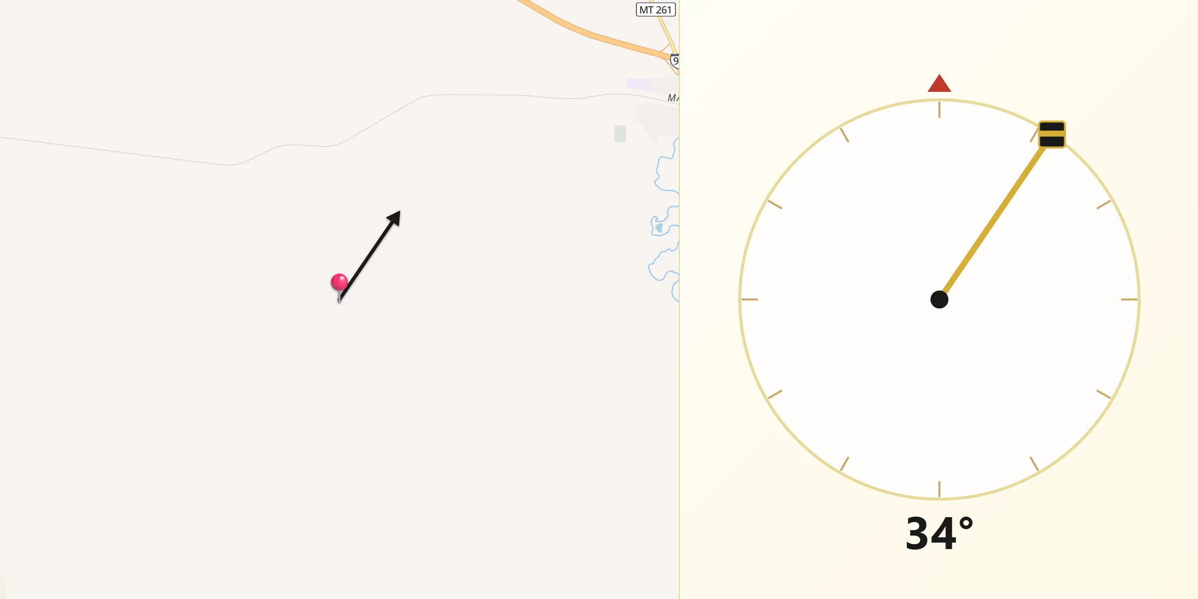 Qibla Direction from Wibaux County