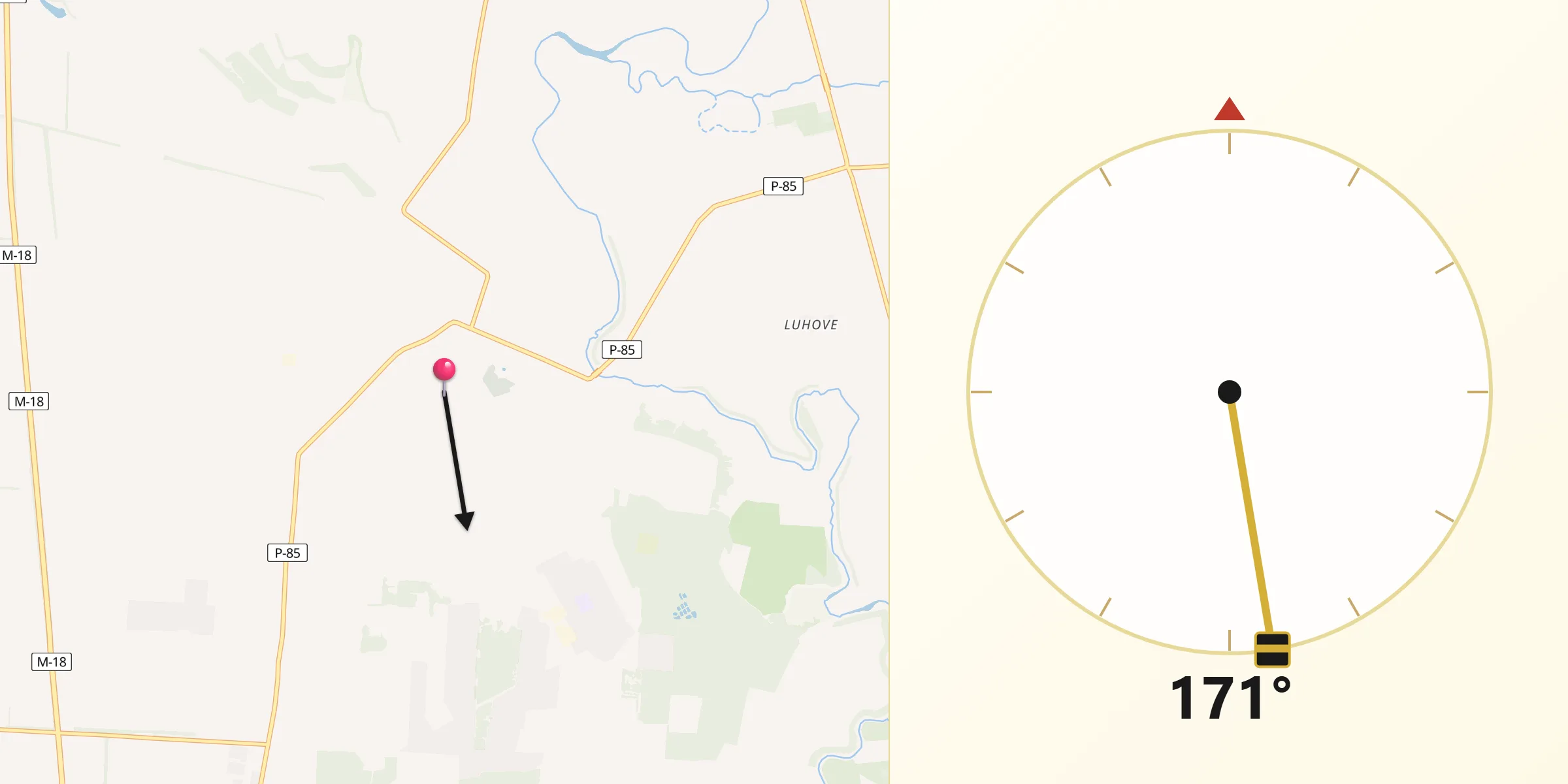Направление Киблы из Terpinnya