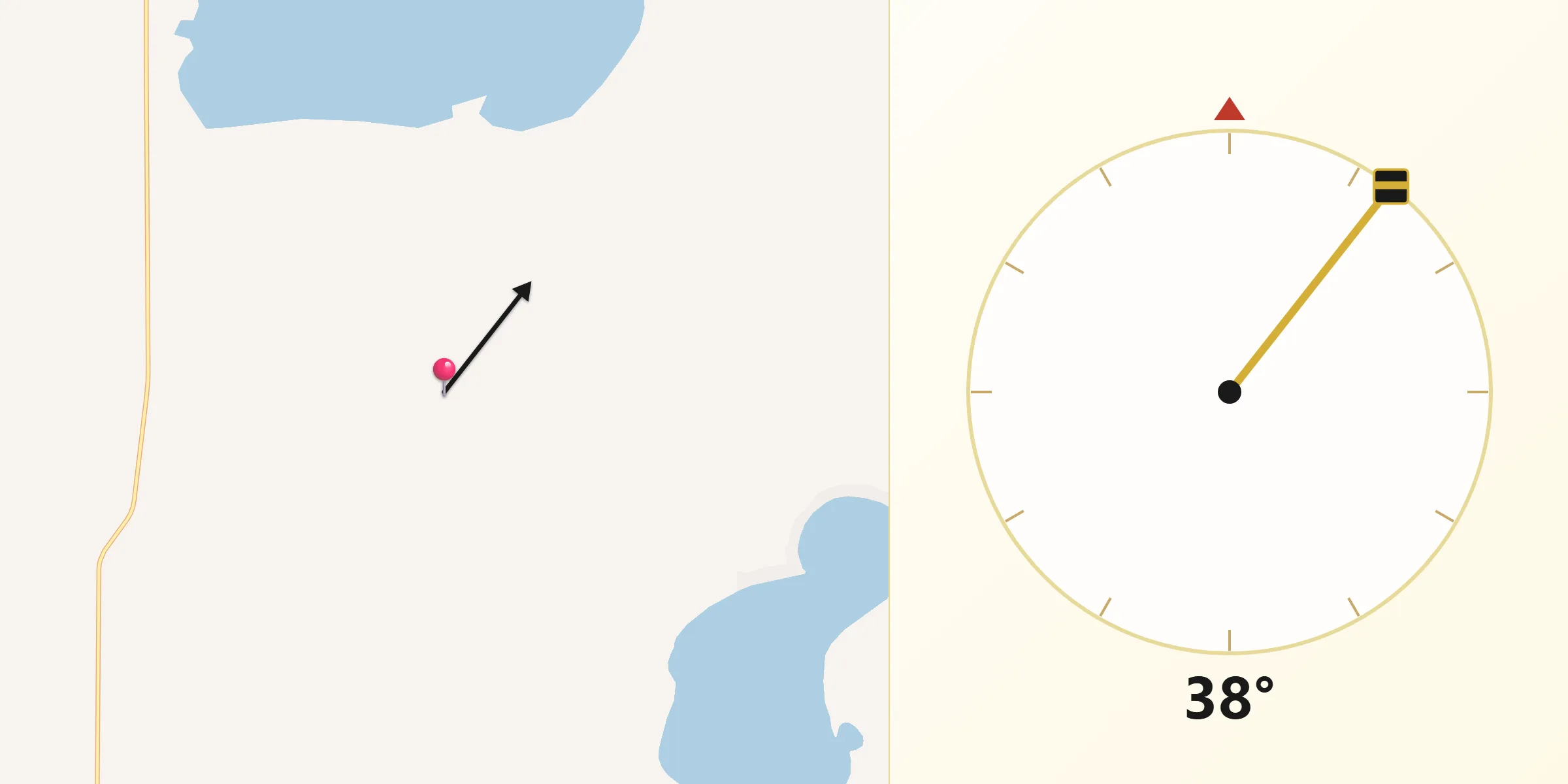 Qibla Direction from Kidder