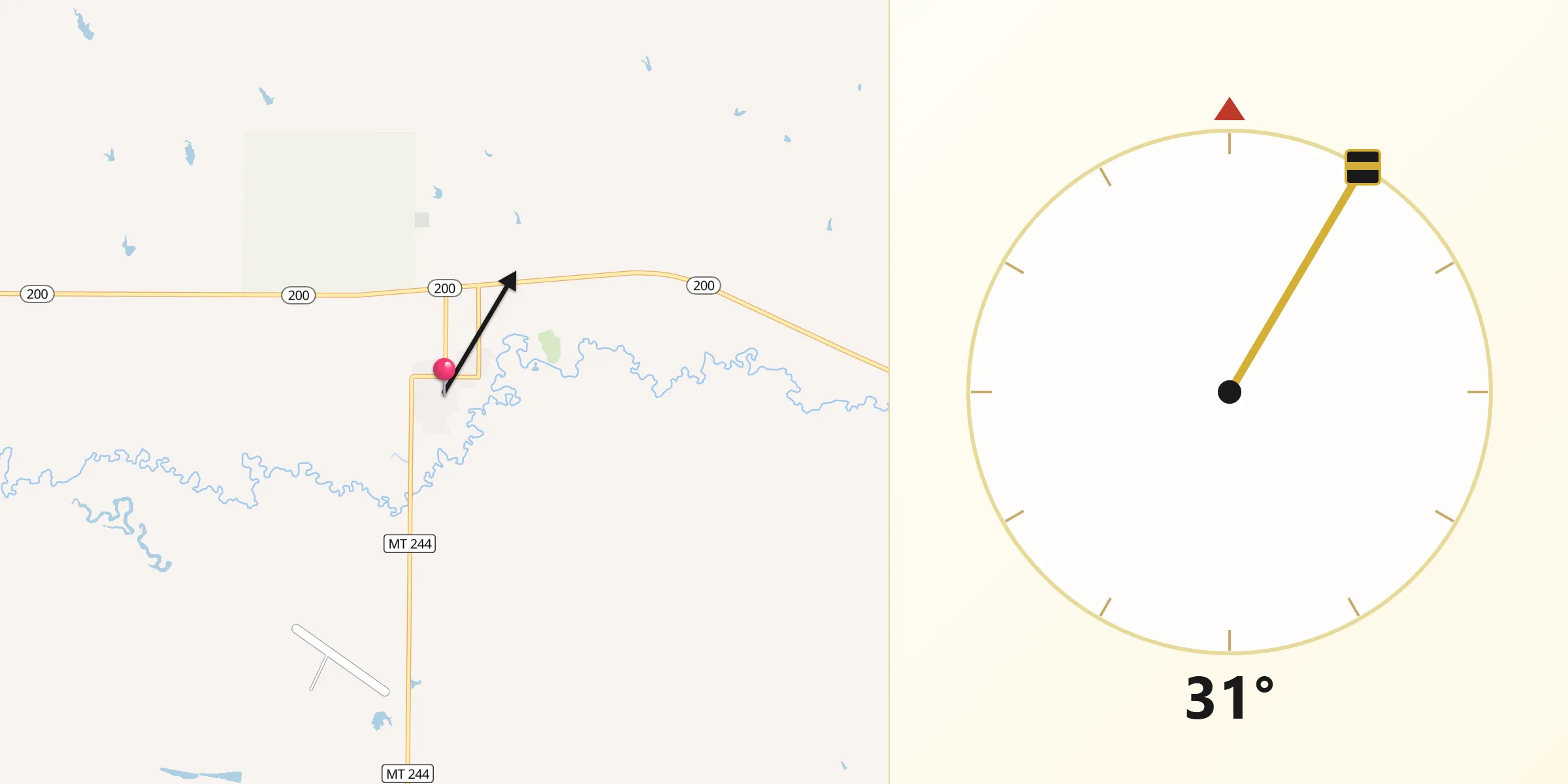 Qibla Direction from Winnett